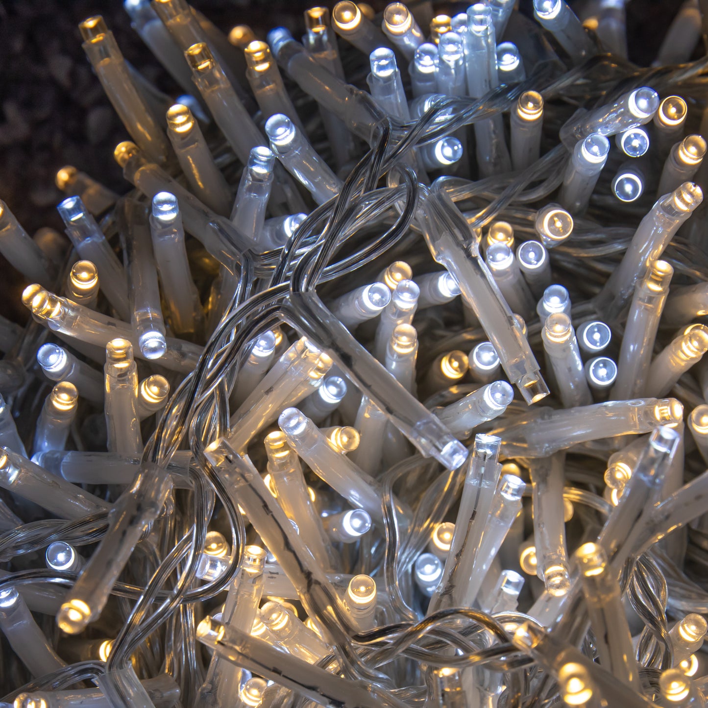 50m 2000 LED TreeBrights Christmas String Lights with Timer in White and Warm White on Clear Cable