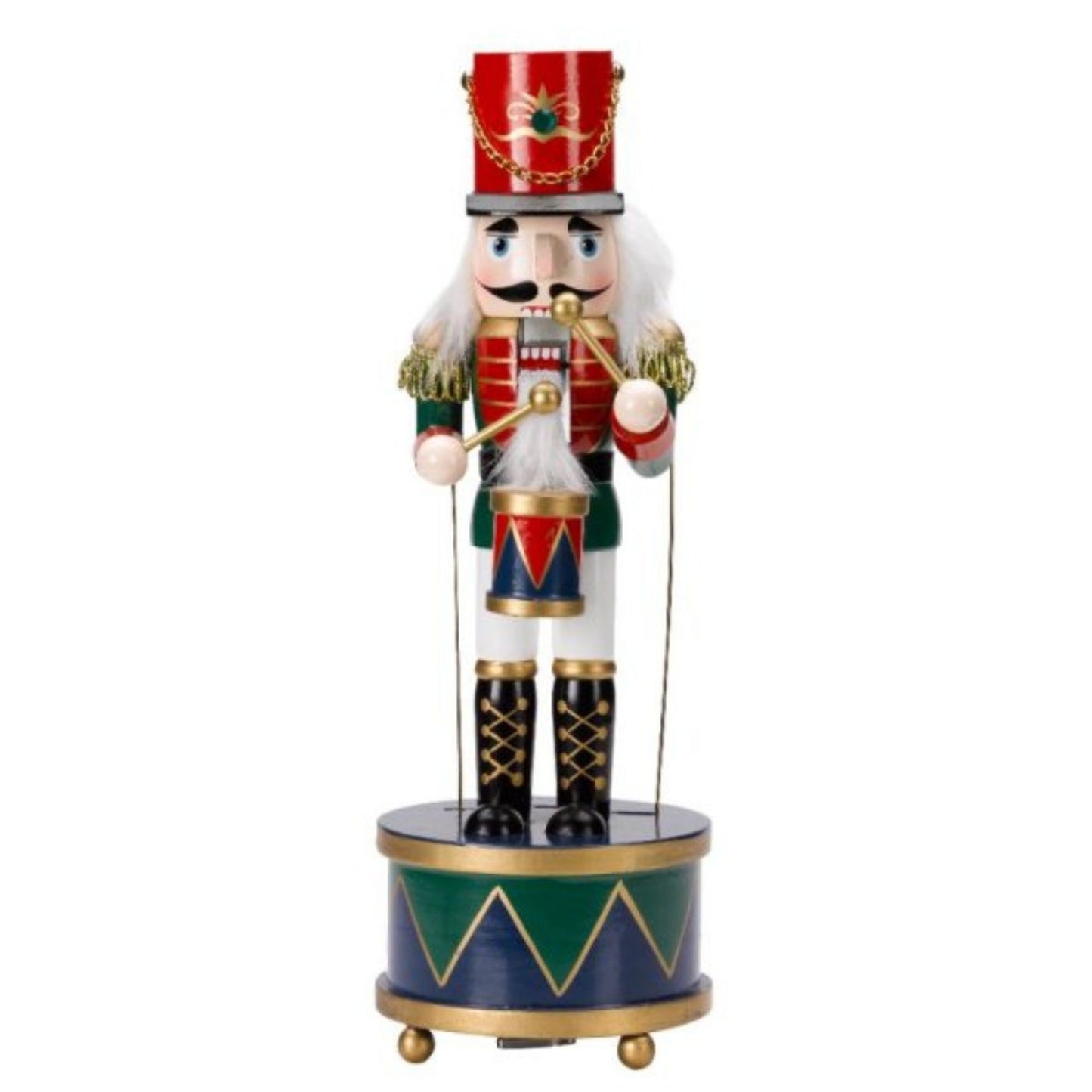 30cm Musical Christmas Drummer Wooden Nutcracker Decoration