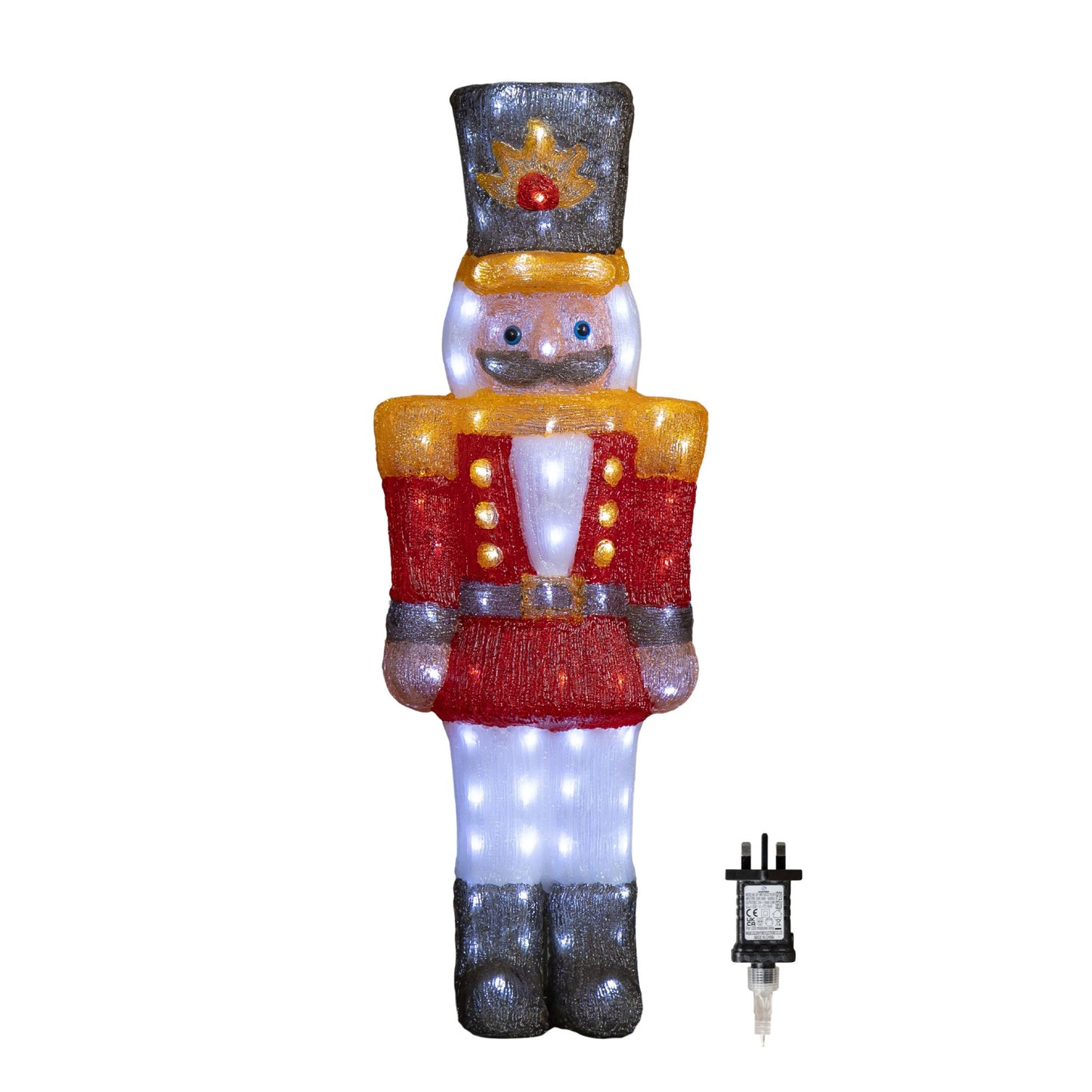93cm Light up Acrylic Christmas Nutcracker Decoration with 140 White LEDs