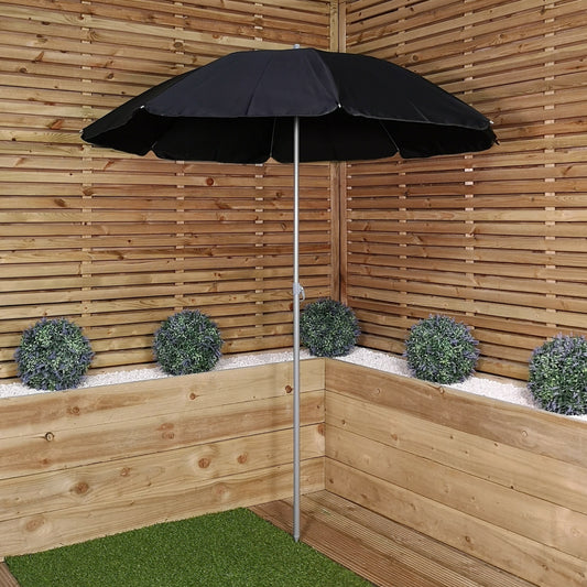 Factory Seconds: 1.94m Lightweight Garden Parasol with Black Canopy
