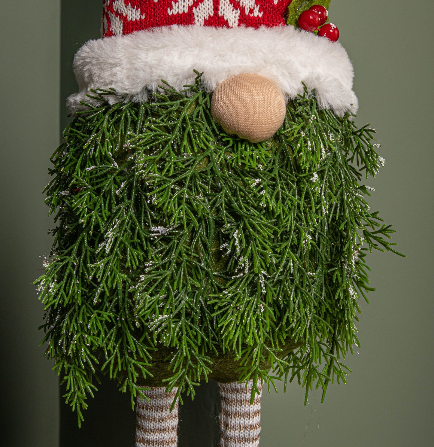 76cm Red and White Christmas Tree Standing Gonk with Snowflake Hat and Extendable Legs