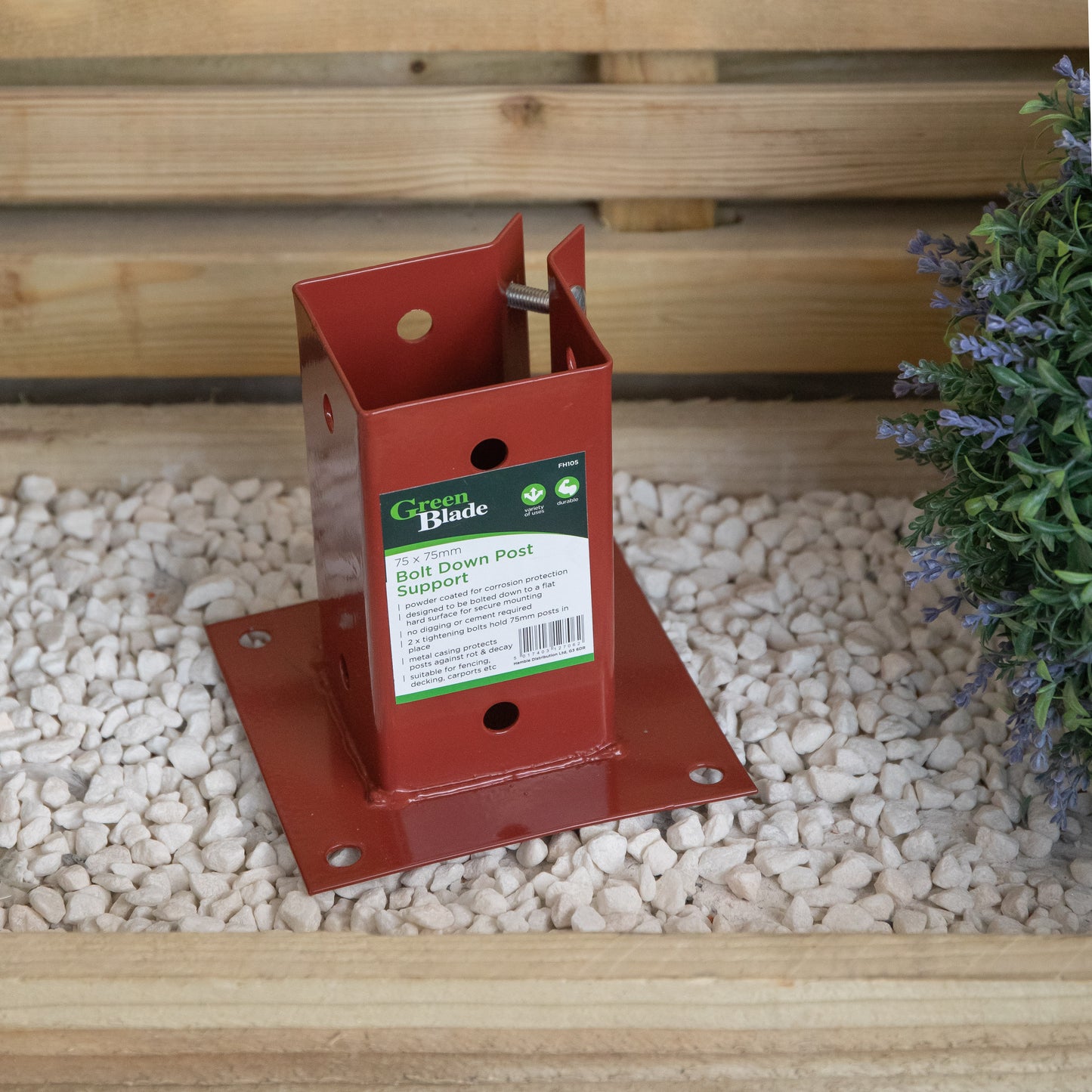 75mm x 75mm (3" x 3") Metal Garden Fence Post Holder & Spike