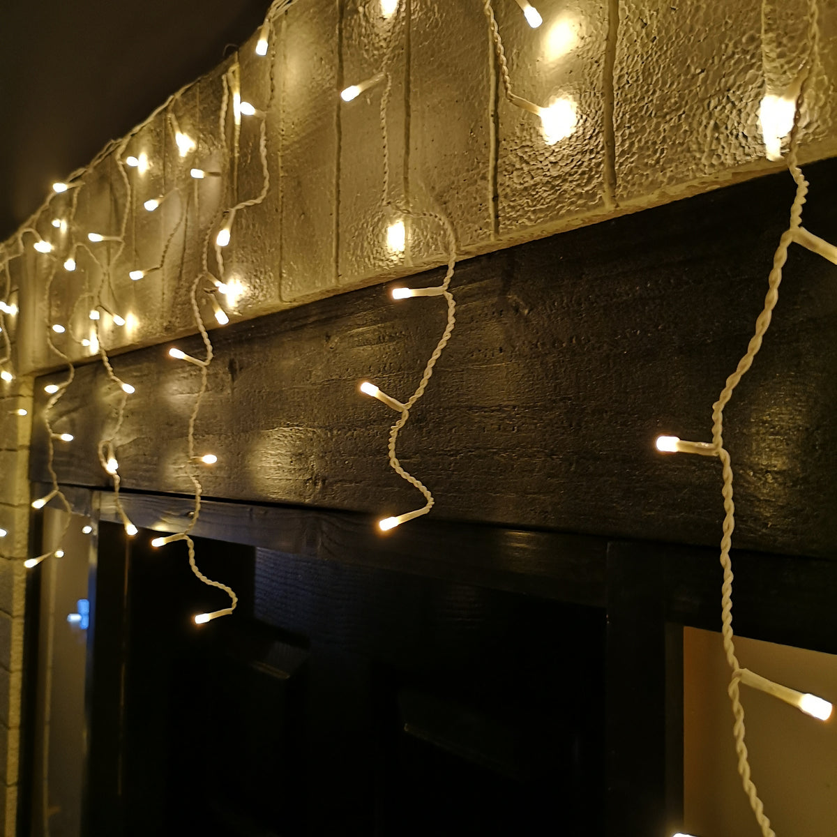 25m 1000 Warm White LED Frosted Icicle Indoor Outdoor Christmas Lights with Timer