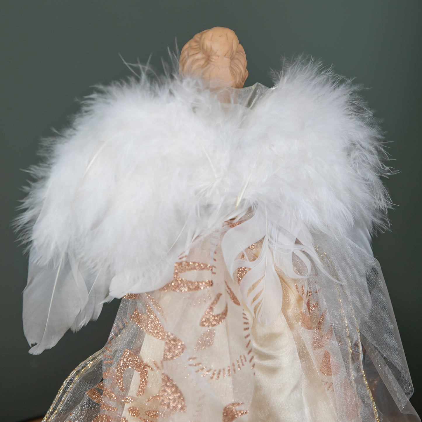 30cm Premier Christmas Tree Topper Angel Decoration with Feather Wings in Gold