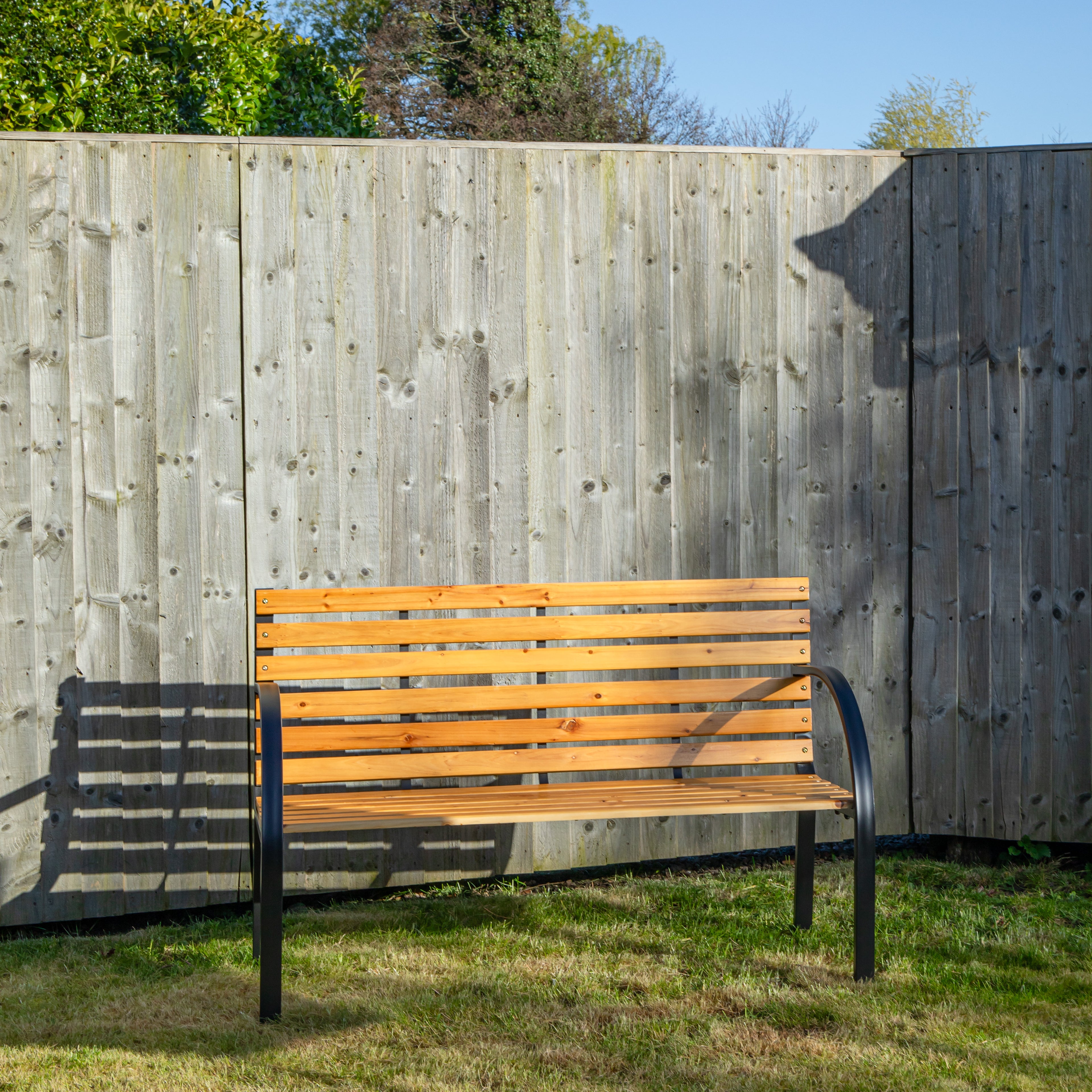 Ambleside 2 Person Outdoor Metal Wooden Garden Patio Bench