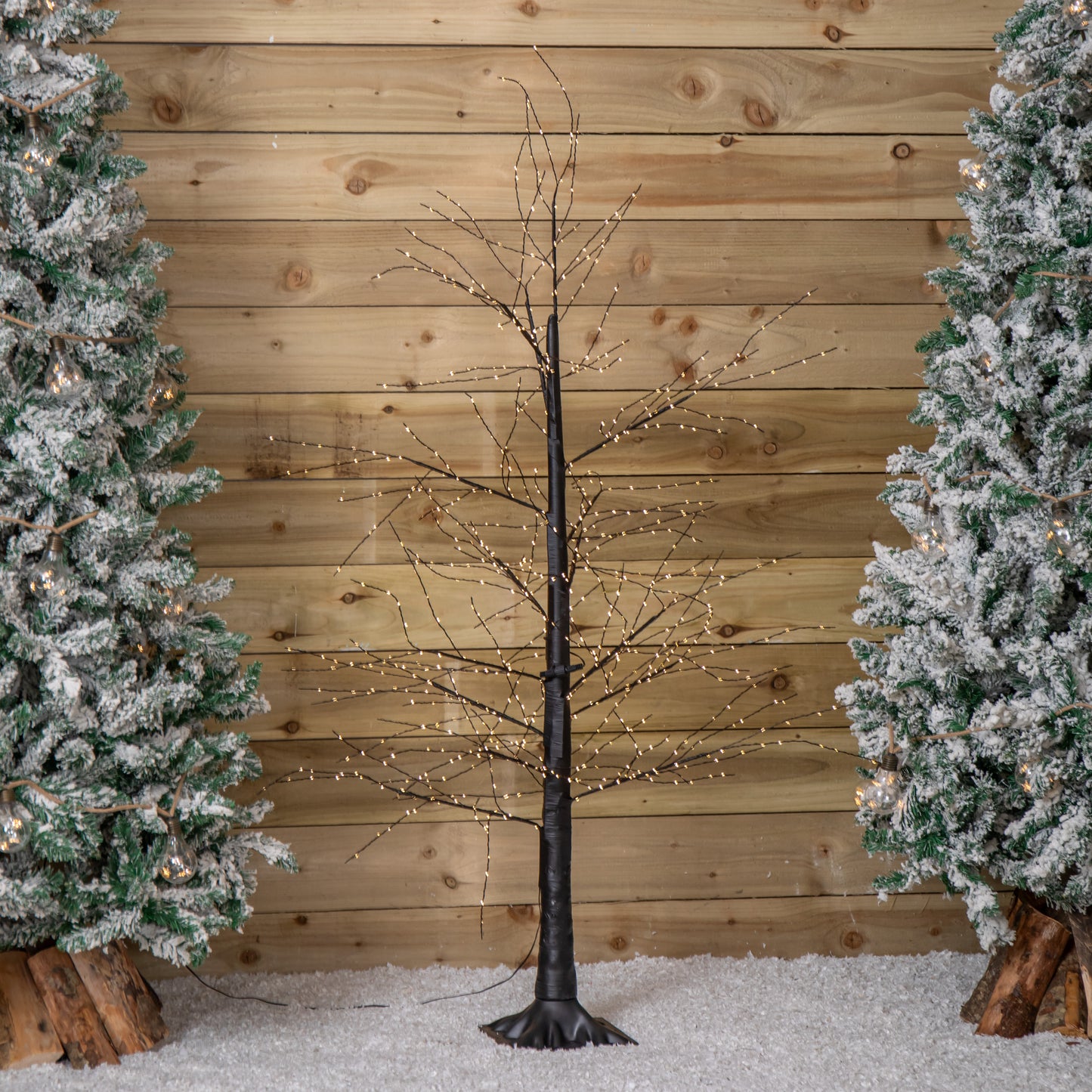 Factory Seconds: 5ft (1.5m) Tall Light up Black Micro Dot Christmas Tree with 800 Warm White LEDs and Remote Control