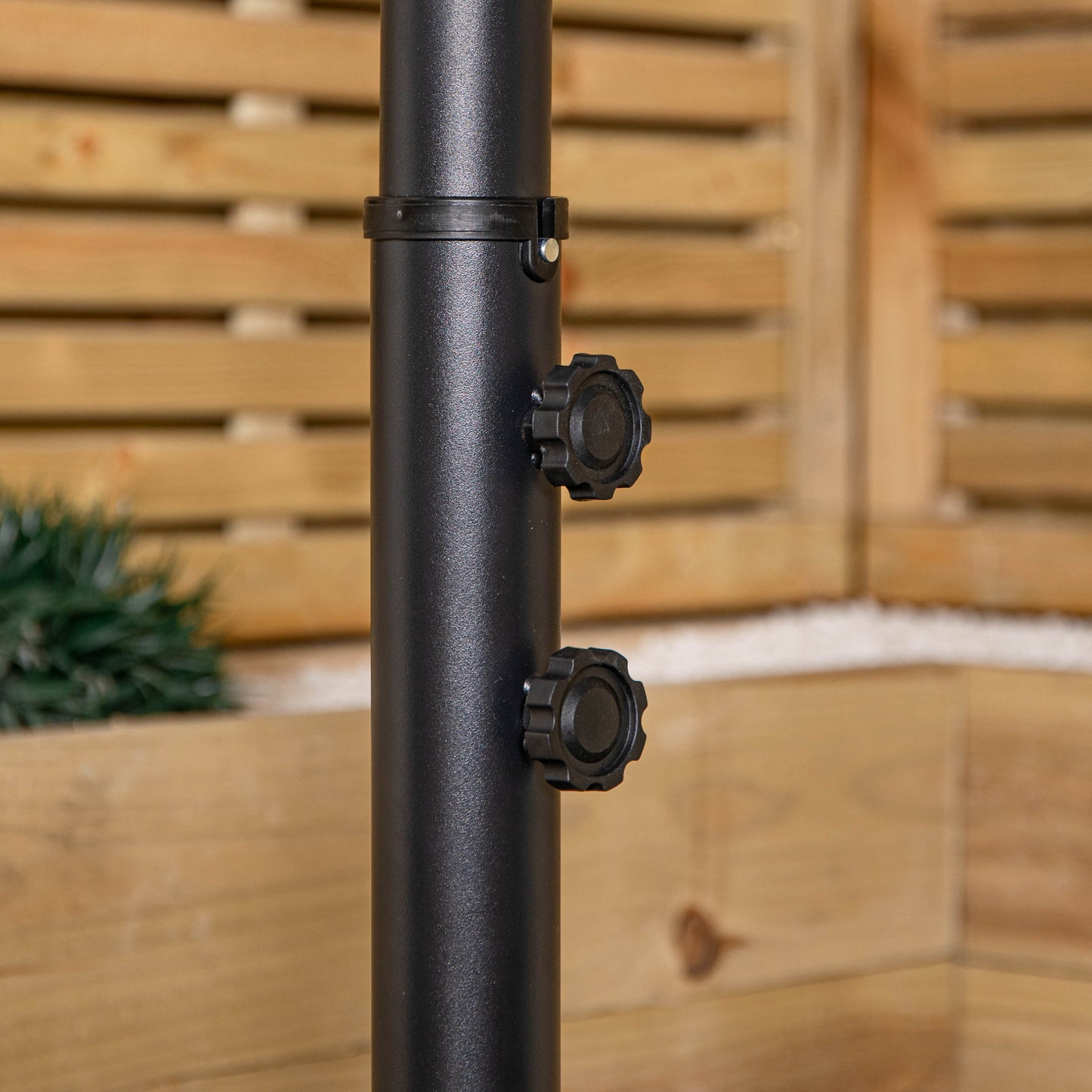 Factory Seconds: 3m Cantilever Parasol in Beige with Crank Handle for Patio Garden Banana Parasol with UV Protection Outdoor Umbrella Sun Shades for Garden