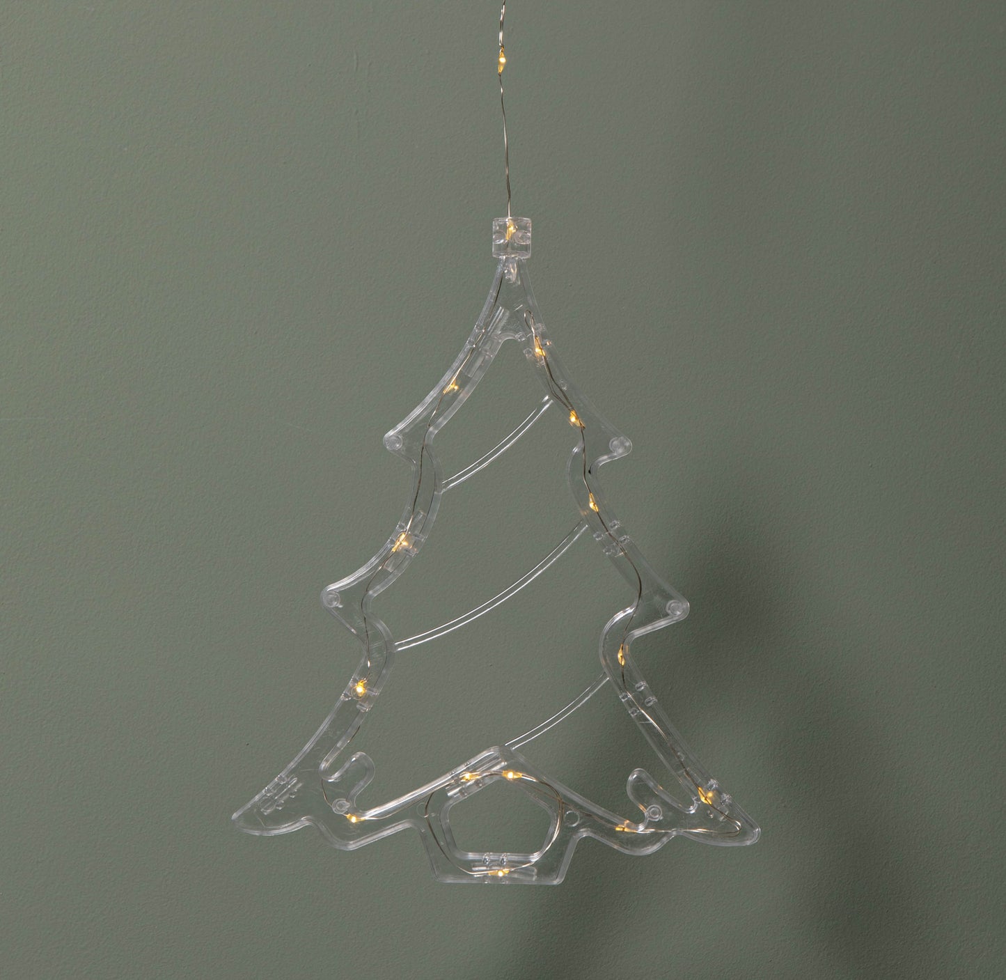 20cm Battery Operated Light up Christmas Tree Window Decoration with Warm White LEDs