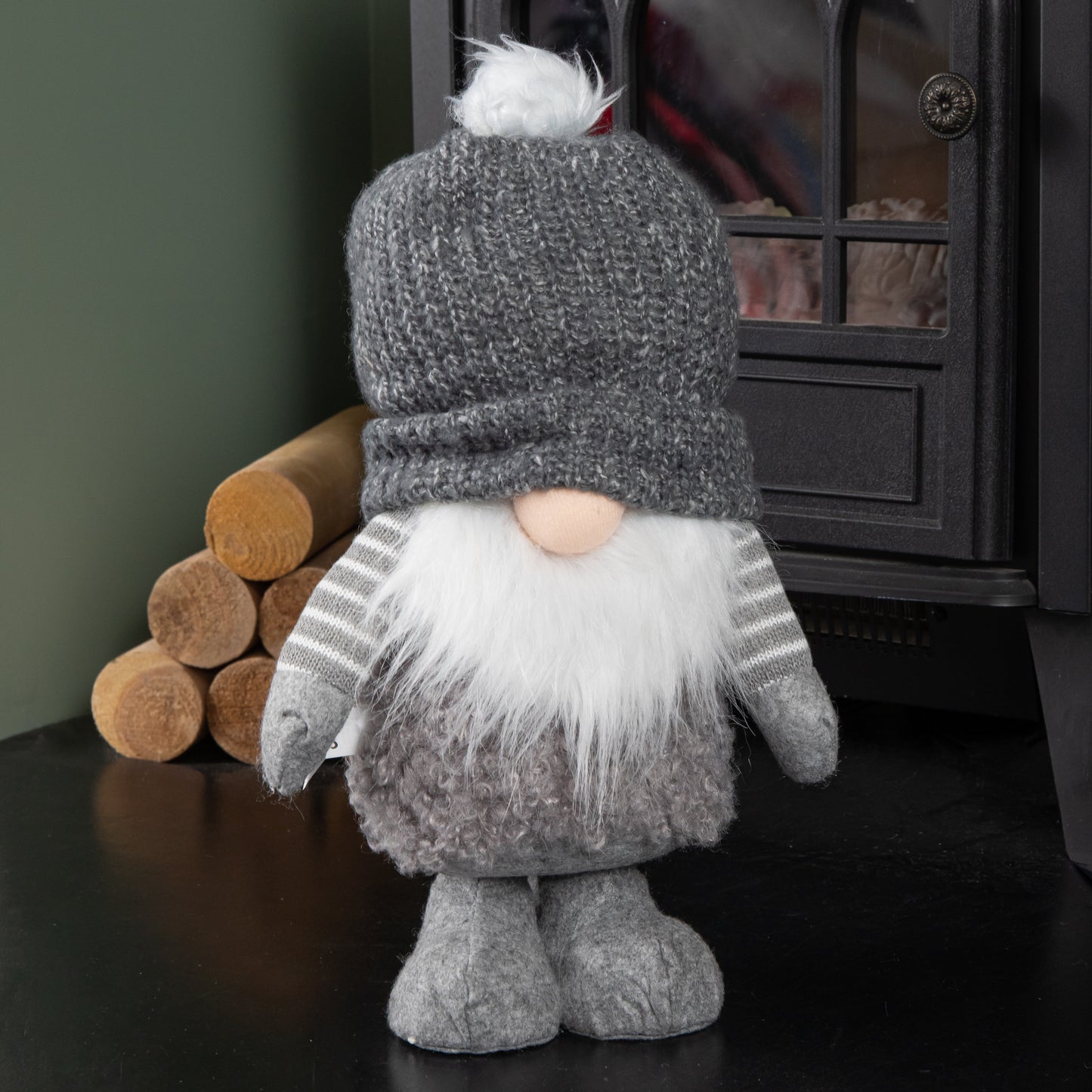 40cm Large Grey Gonk with Bobbly Hat Christmas Decoration