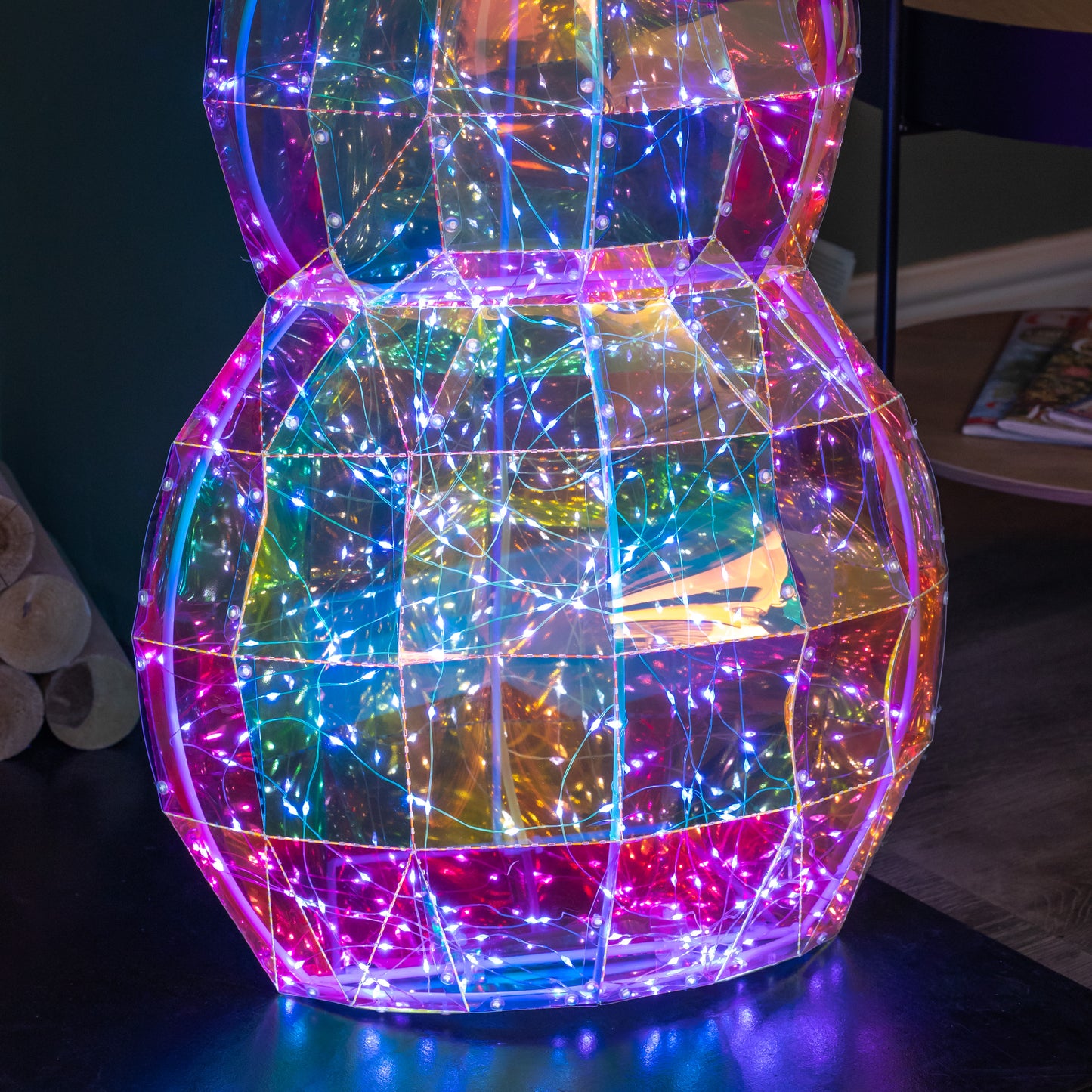 91cm Light up DreamLights Iridescent Christmas Snowman with 400 White LEDs