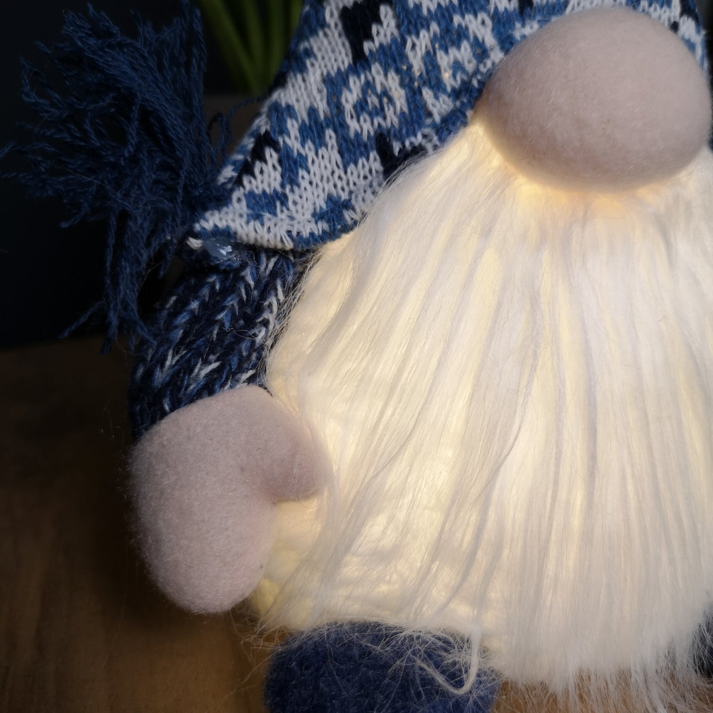 35cm Battery Operated Light up Sitting Christmas Gonk in Light Blue