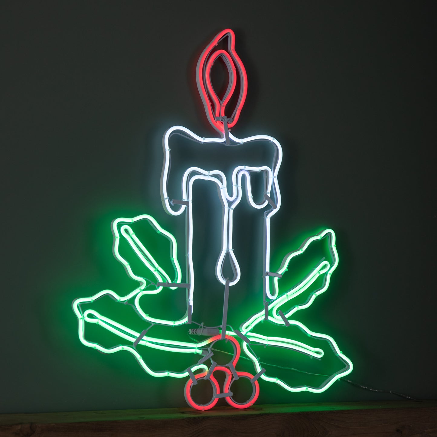 72cm Light up Neon Flex Effect Christmas Candle Decoration with Multi-Coloured LEDs