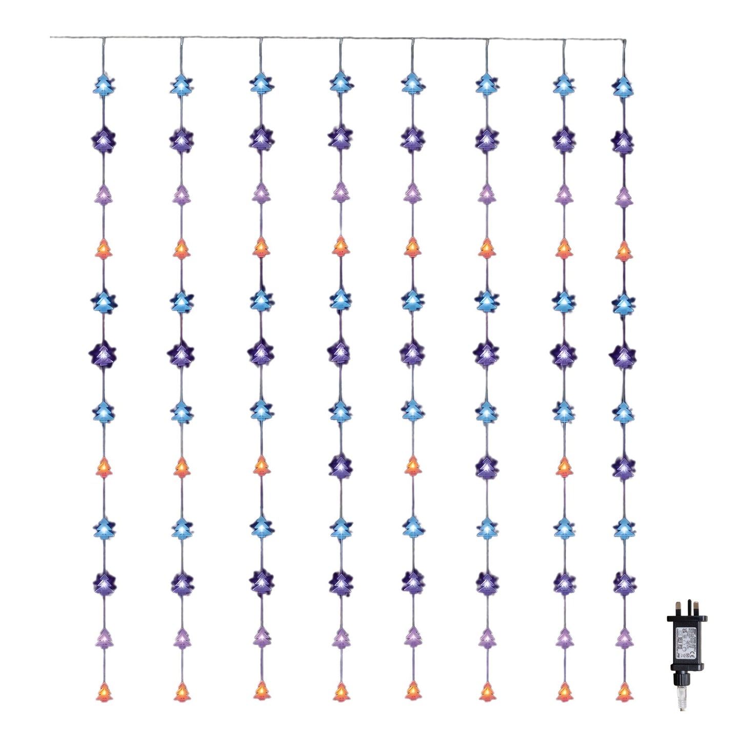 1.2m x 1.2m Light up FlexiBrights Christmas Tree Curtain Lights with 108 Rainbow LEDs