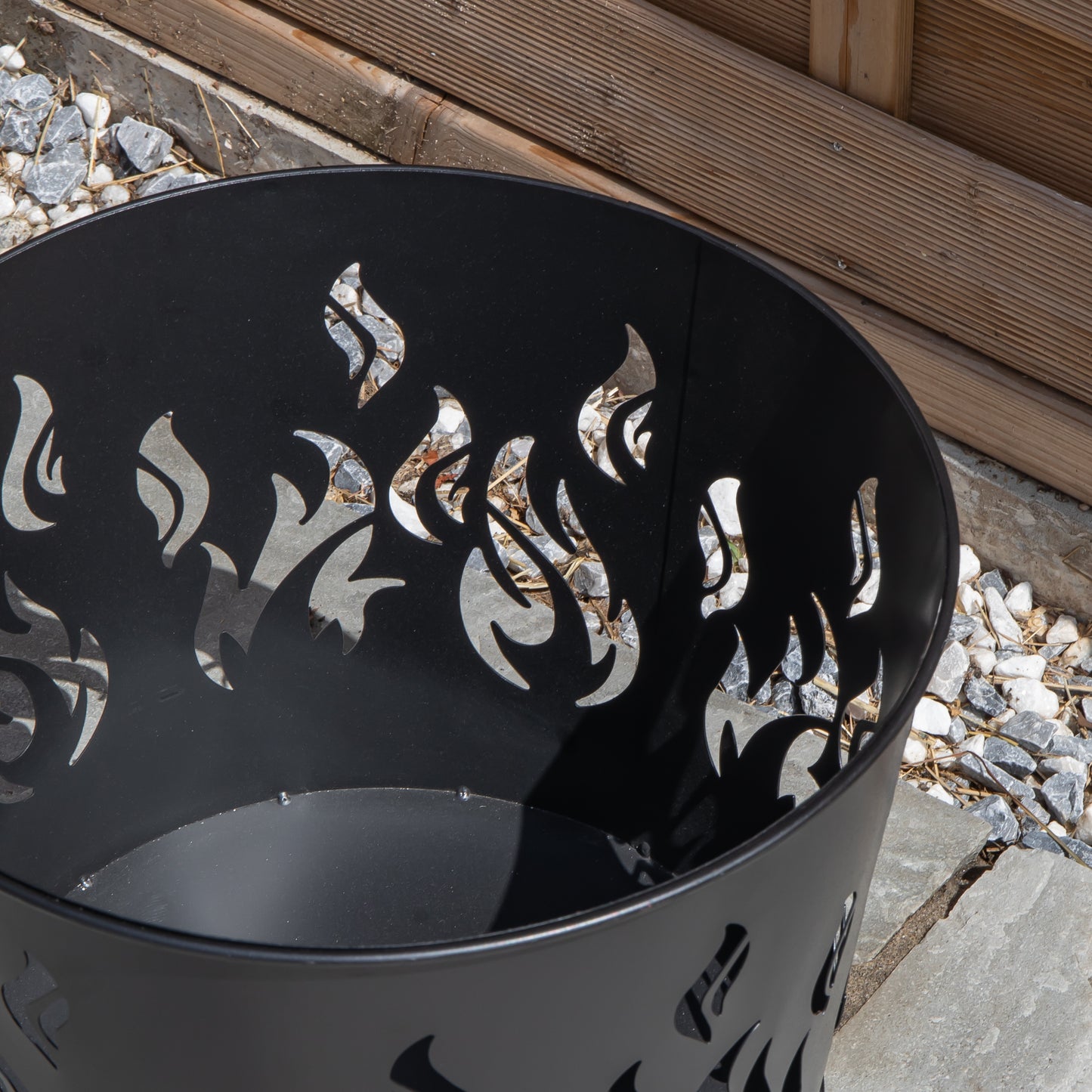 32cm Black Steel Fuego Outdoor Garden Firebasket