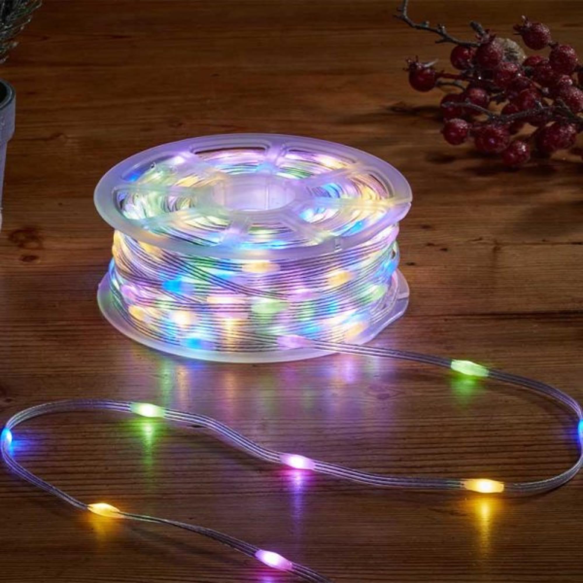 75m Light up Christmas Two Tone String Lights with 1000 Warm White & Multi-Coloured LEDs