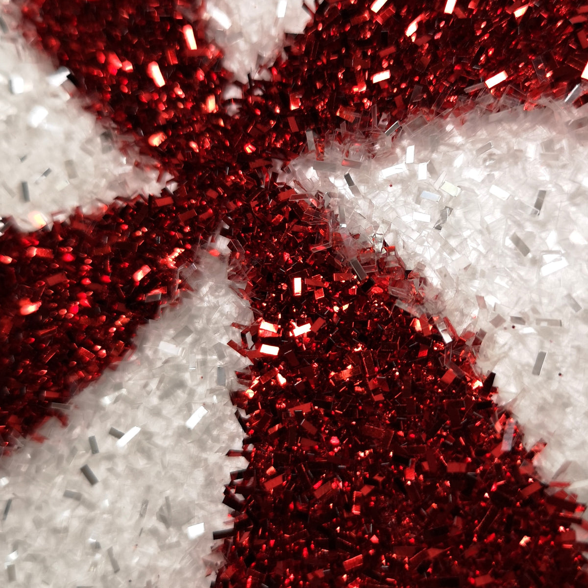 33cm Red and White Swirl Glitter Candy Cane Lollipop Christmas Decoration with Stem