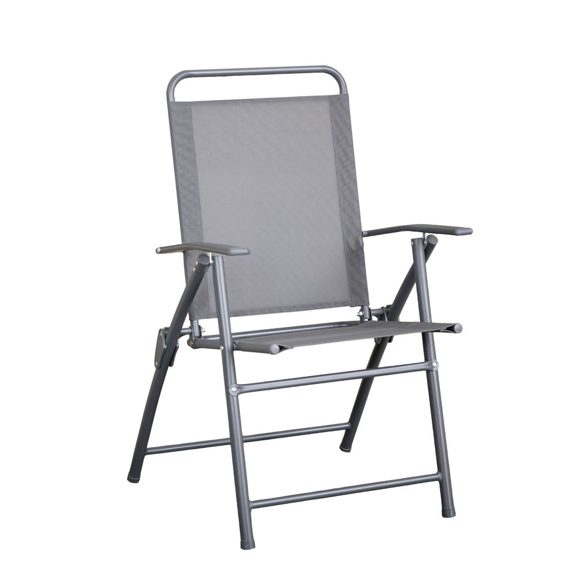 Outdoor Multi-Position Folding Garden Patio Single Chair in Grey