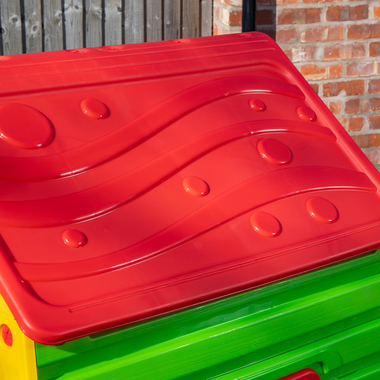 1.09m Yellow & Red Kids Indoor Outdoor Plastic Wendy House Magical Playhouse