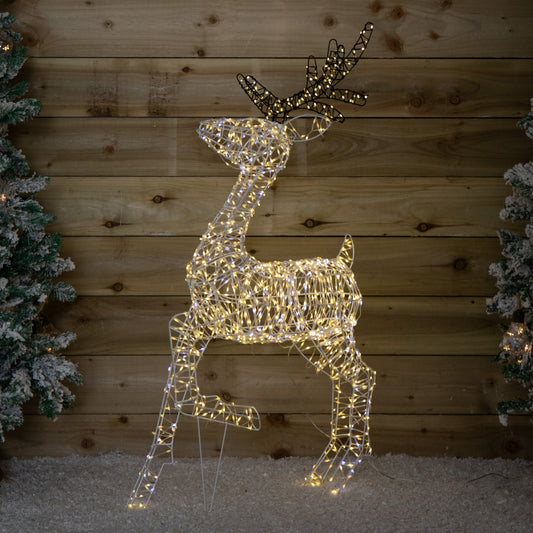 1.1m Light up FlexiBrights Christmas Reindeer with 1370 White and Warm White LEDs