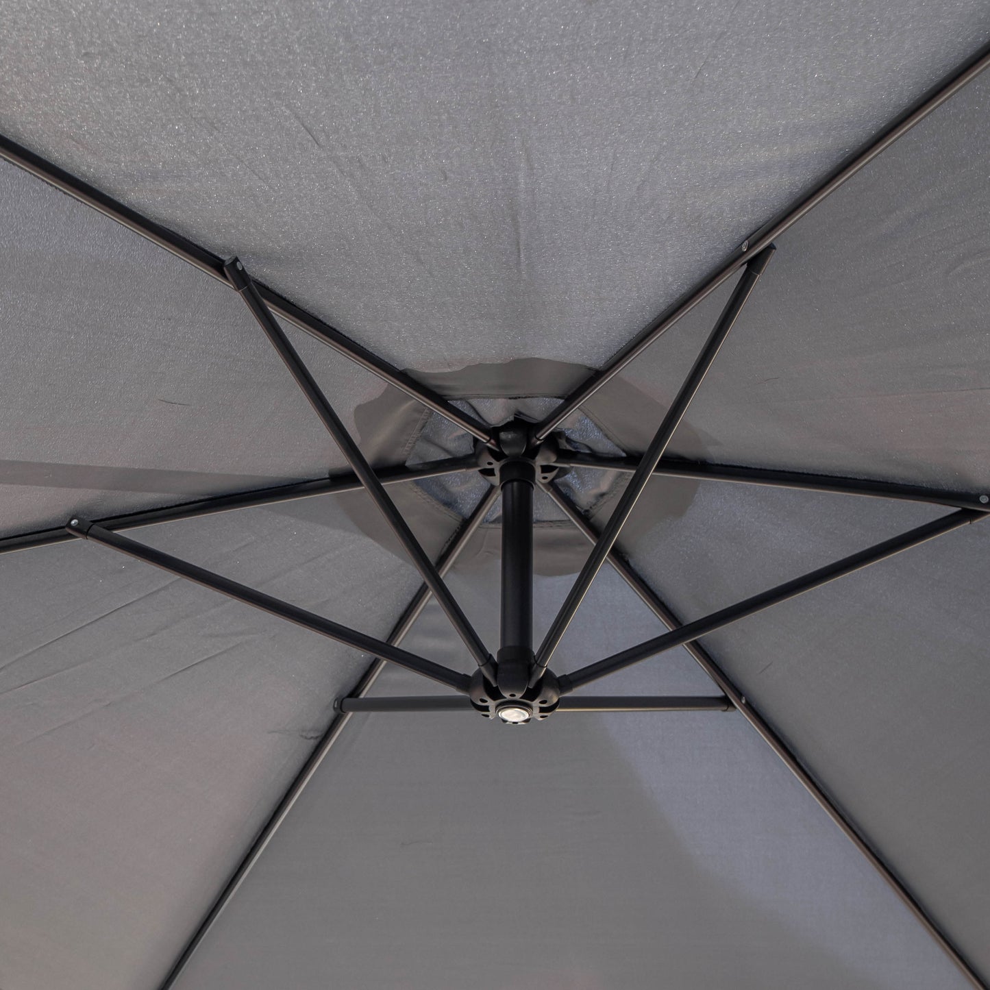 Factory Seconds 3m Cantilever Parasol in Grey with Crank Handle for Patio Garden Banana Parasol with UV Protection Outdoor Umbrella Sun Shades for Garden