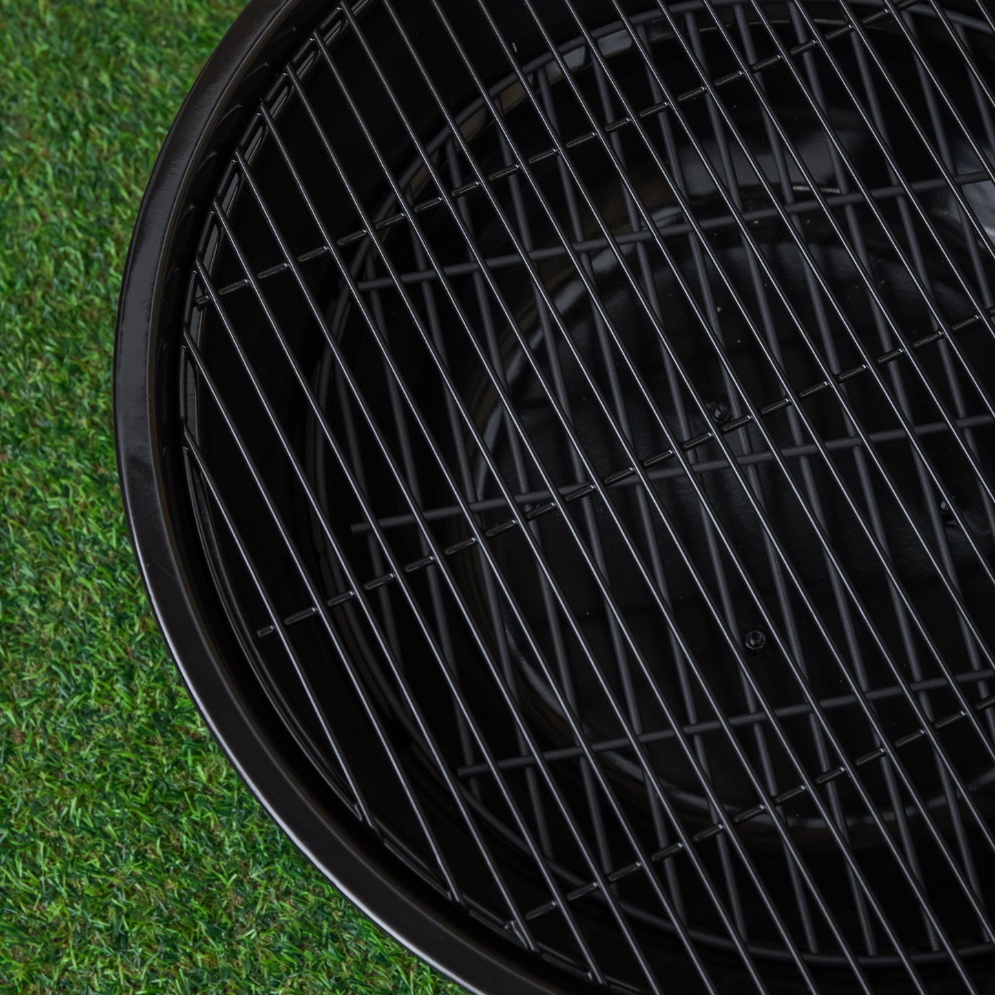 52cm Black Steel Outdoor Lustre Enamelled Firepit with Fire Poker