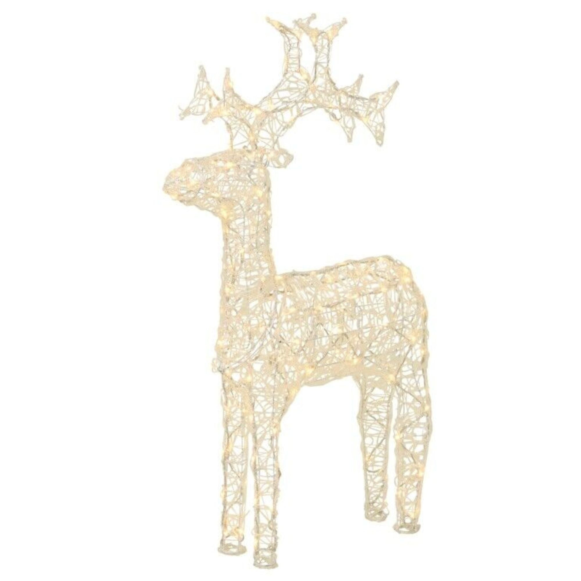 61cm Soft Acrylic Flashing LED Reindeer Christmas Decoration with Timer in Warm White