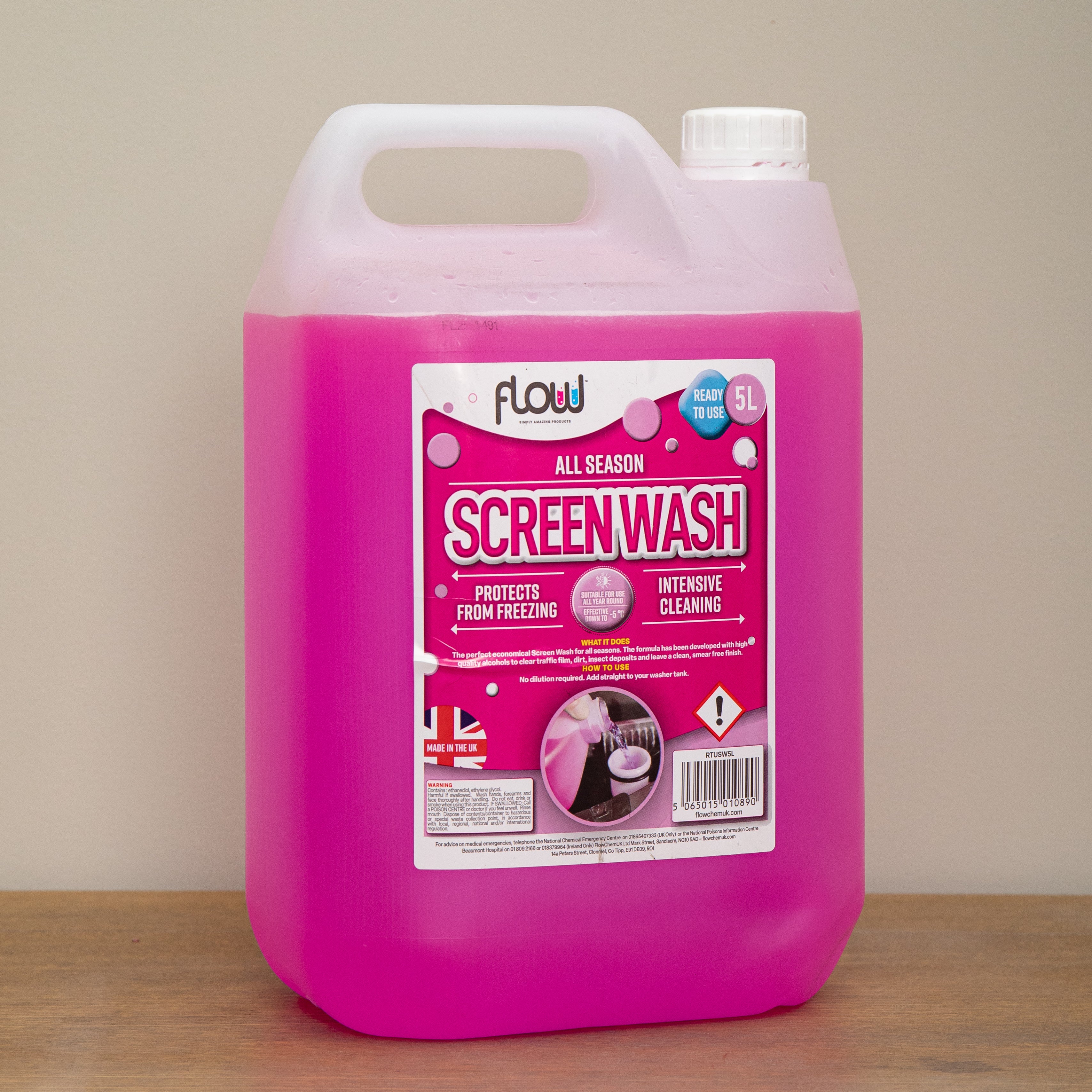 5 Litre All Season Streak Free Ready to Use Vehicle Screen Wash