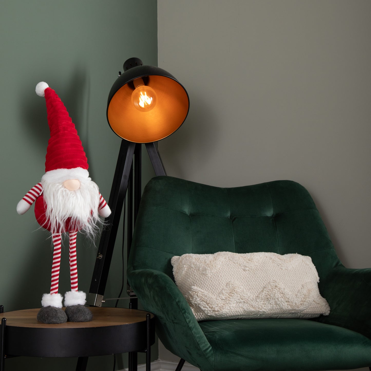 67cm Standing Plush Christmas Gonk with Grooved Hat in Red