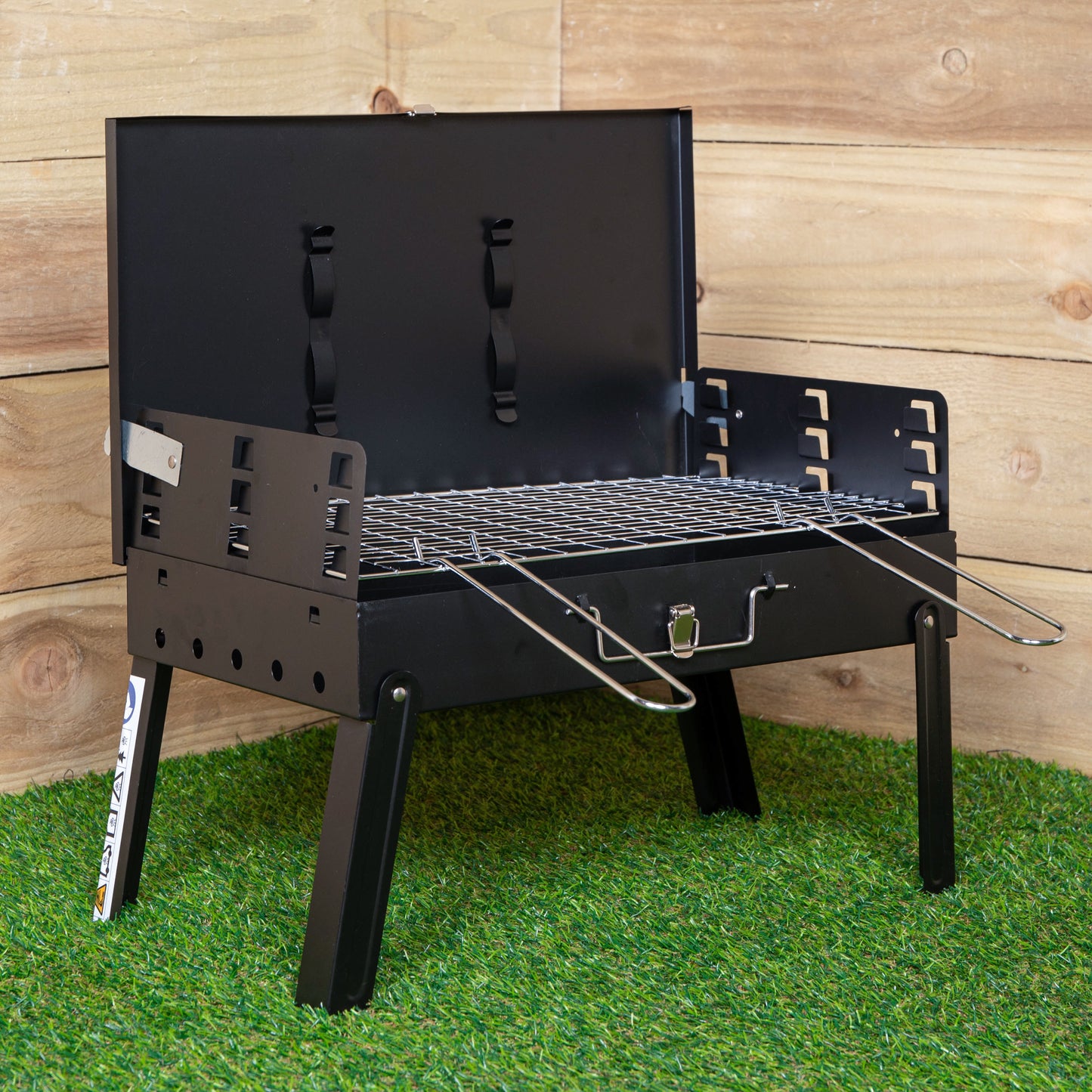 43cm x 26cm Folding Portable Camping Beach Barbecue BBQ with Wind Shield & Tools