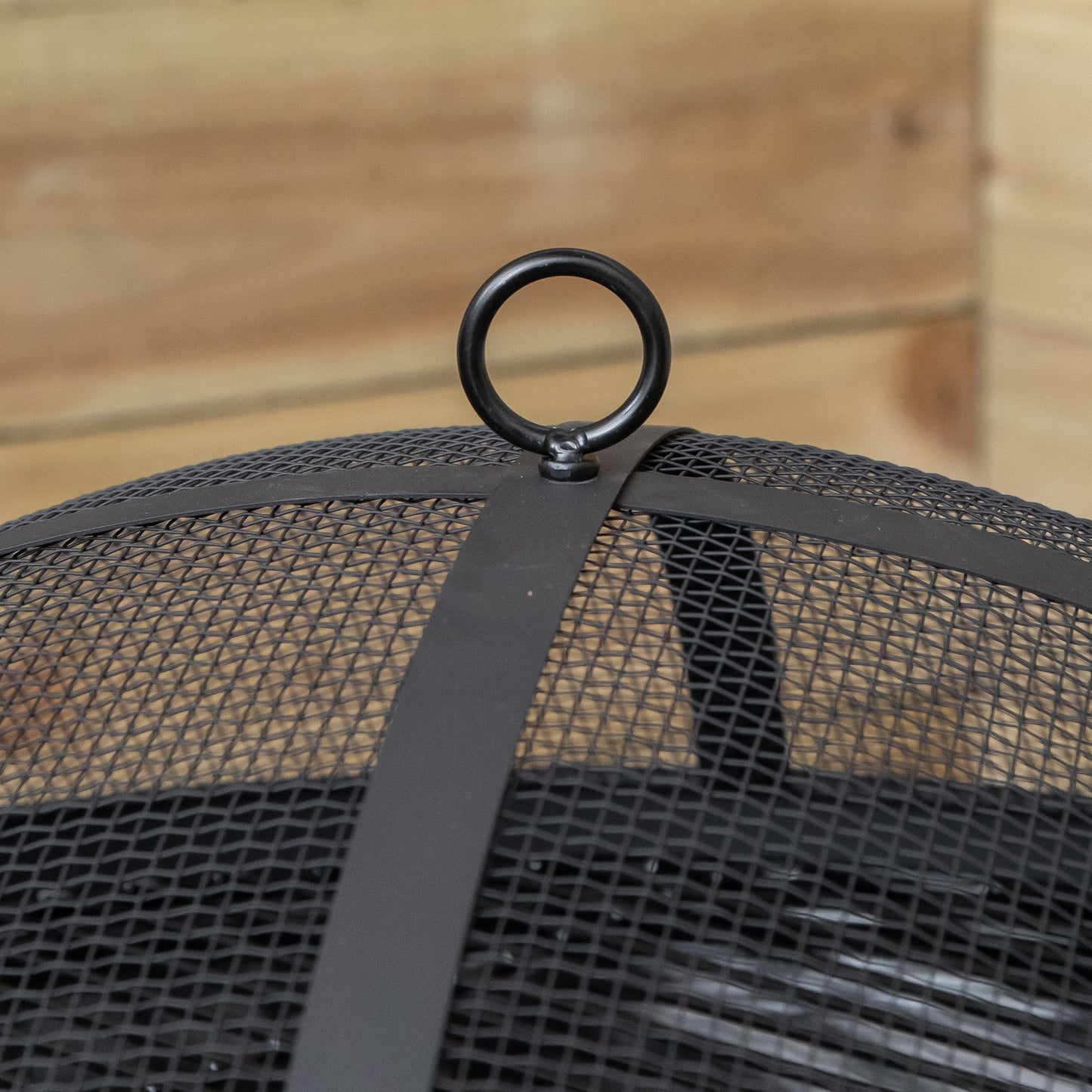 52cm Black Steel Outdoor Lustre Enamelled Firepit with Fire Poker