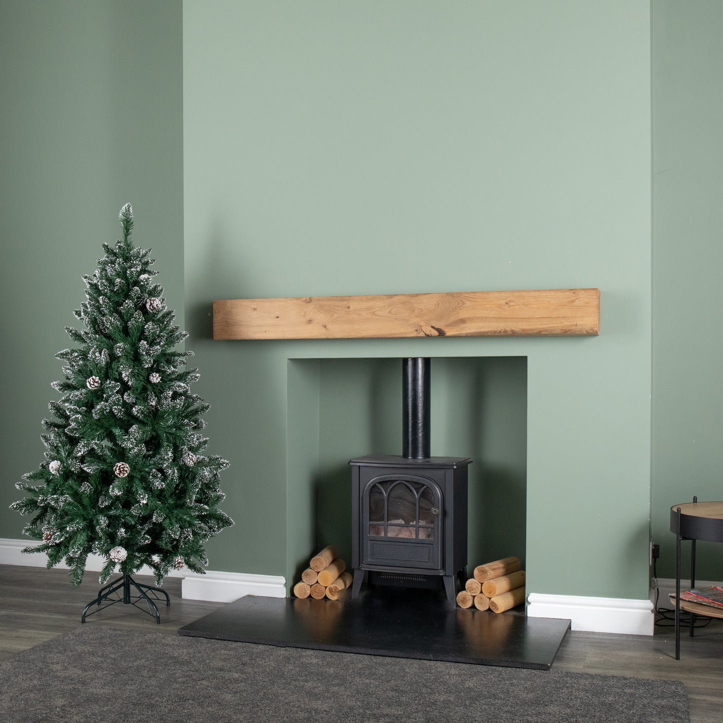 5ft (1.5m) Tall Rocky Mountain Pine Christmas Tree with 526 Snow Tipped Branches & Pinecones