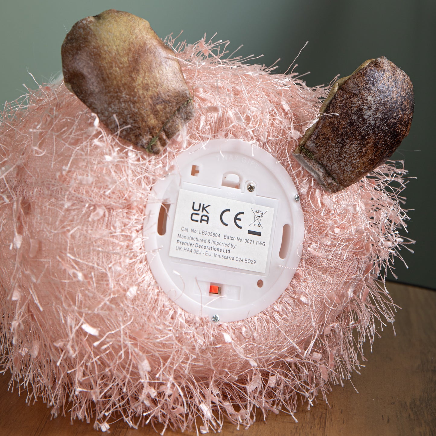 30cm Christmas Female Gonk with LED Light - Pink Hat