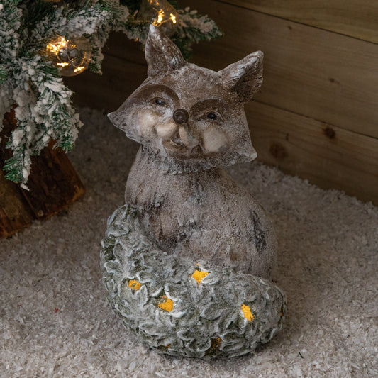 41cm Battery Lit Christmas Magnesia Fox on Ivy Leaf Tail with Warm White LEDs