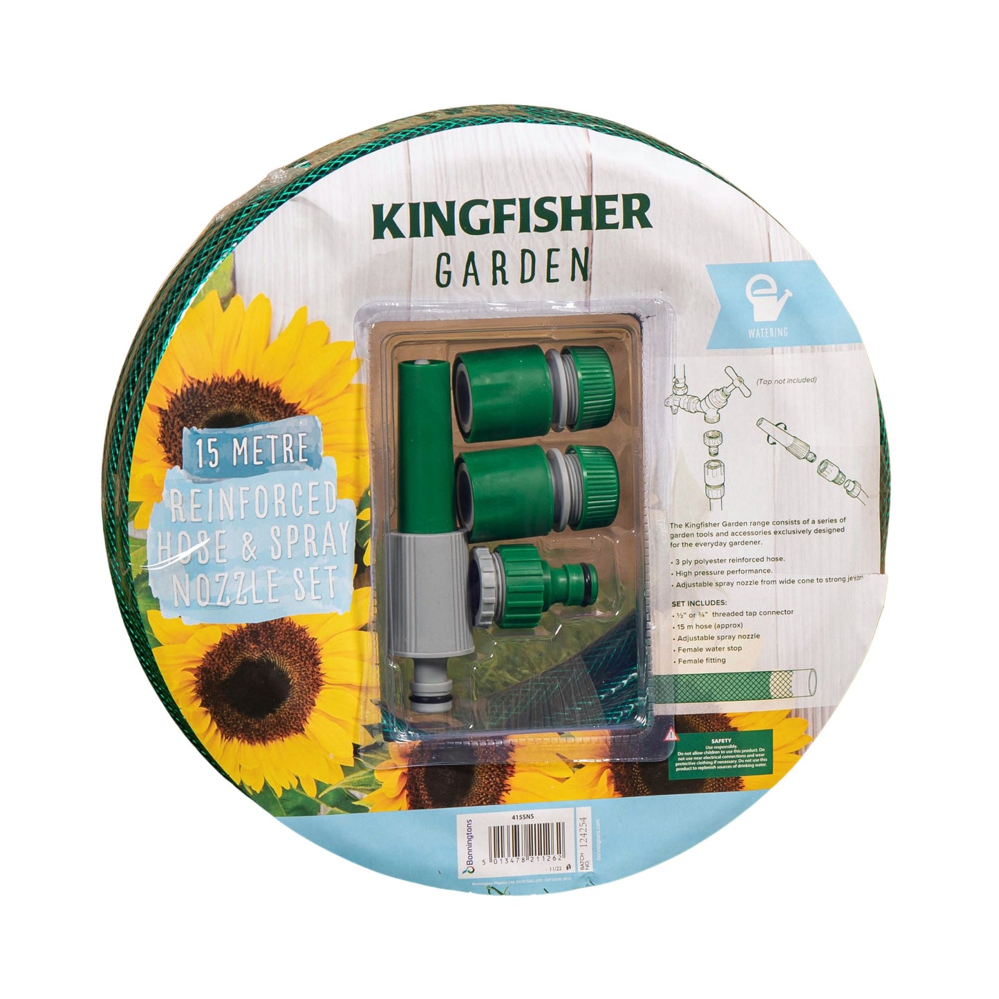 15m Garden Hose and Spray Nozzle Set