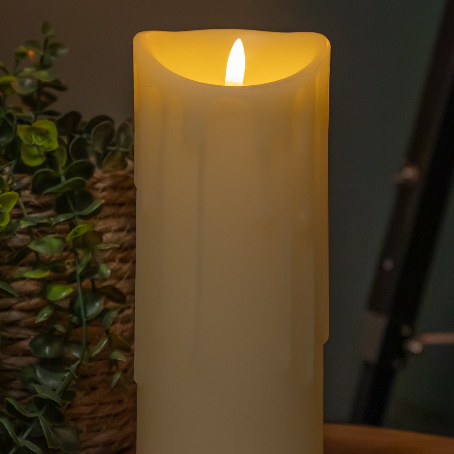 23cm LED Flickabrights Melted Edge Battery Candle in Warm White 