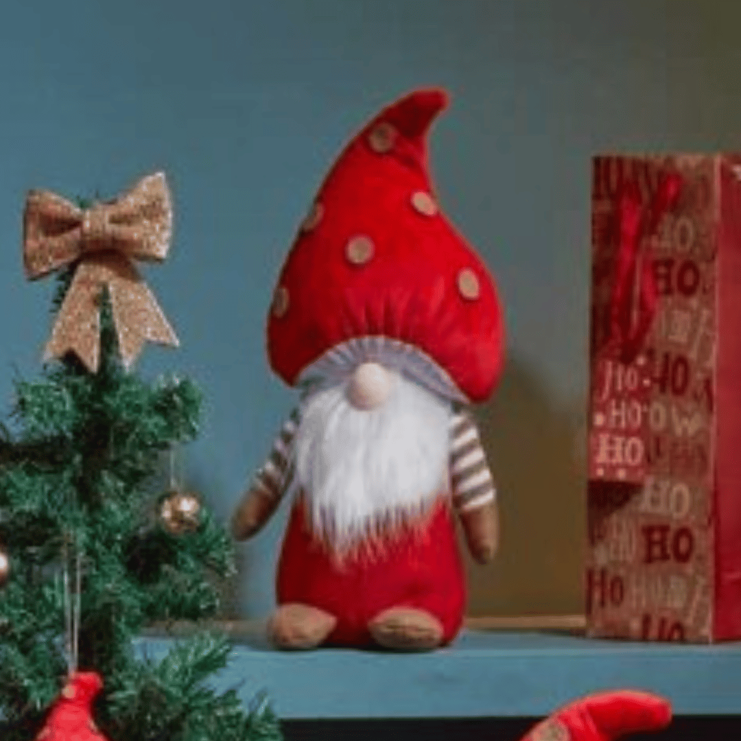 50cm Red Soft Festive Porta-Bella Christmas Mushroom Gonk Decoration