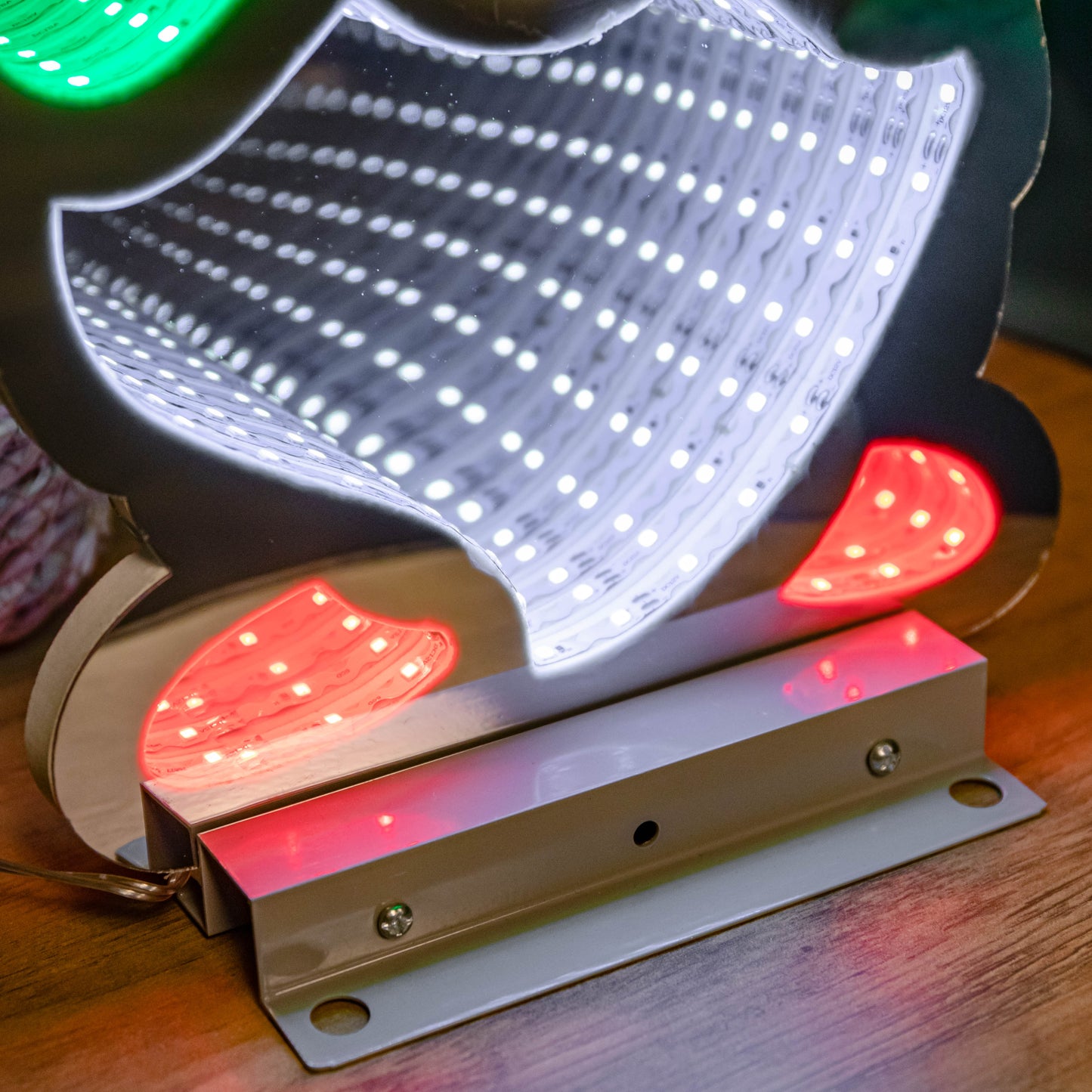 40cm Infinity Gonk with Hat on Metal Base with Green, White and Red LEDs