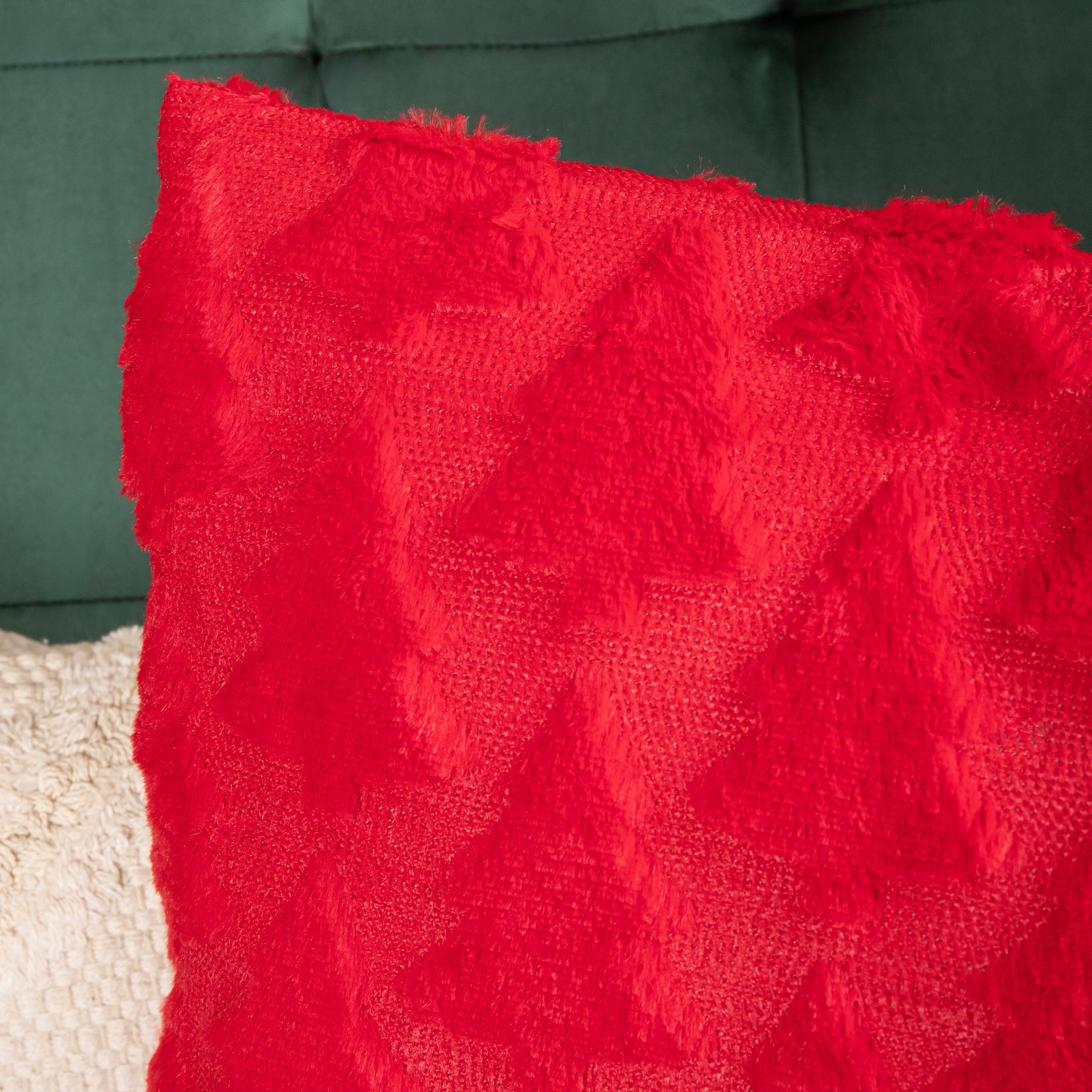 45 x 45cm Soft Fabric Christmas Tree Chair Cushion in Red