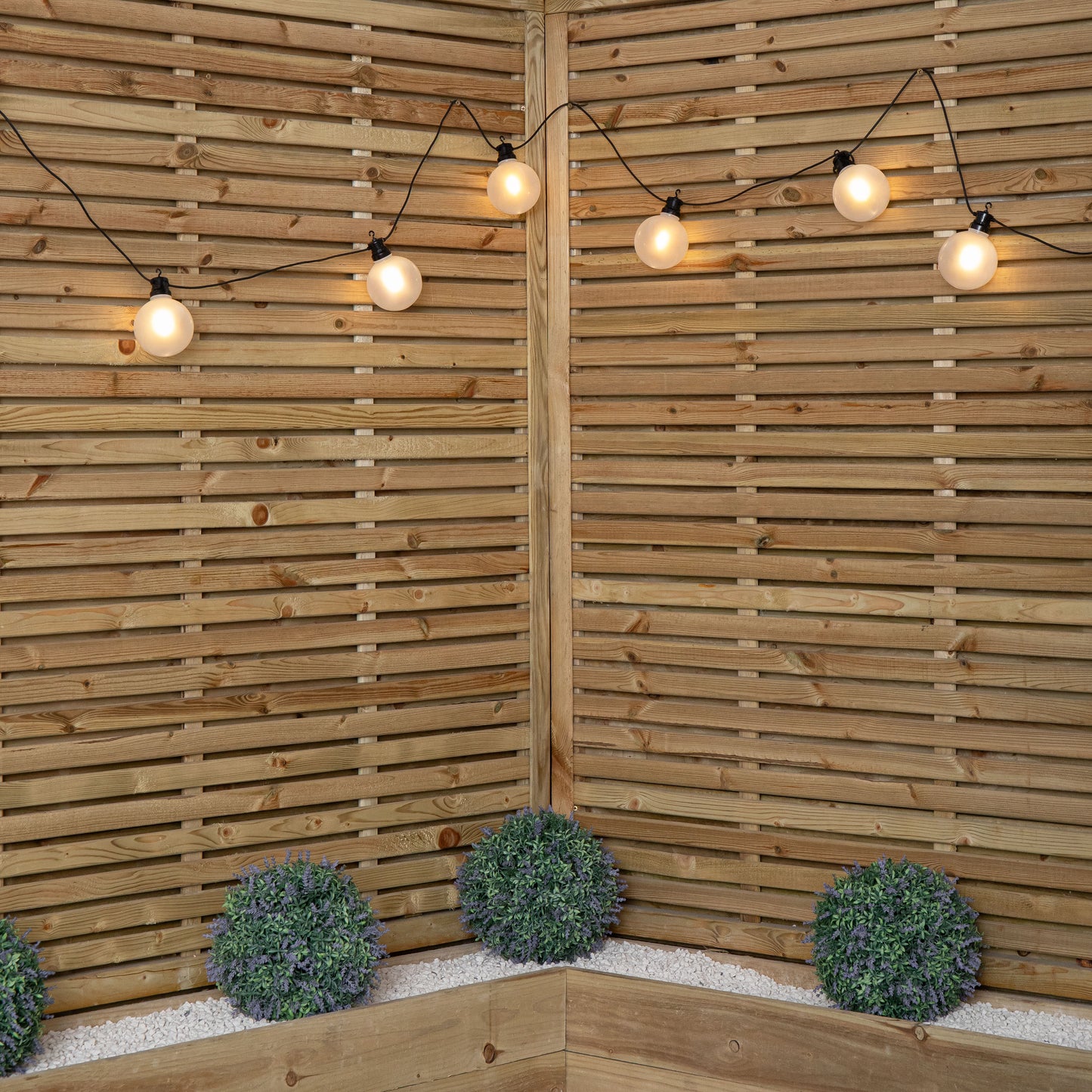 4.5m Set of 10 Frosted Ball Style Cap String Lights with Filament in Warm White