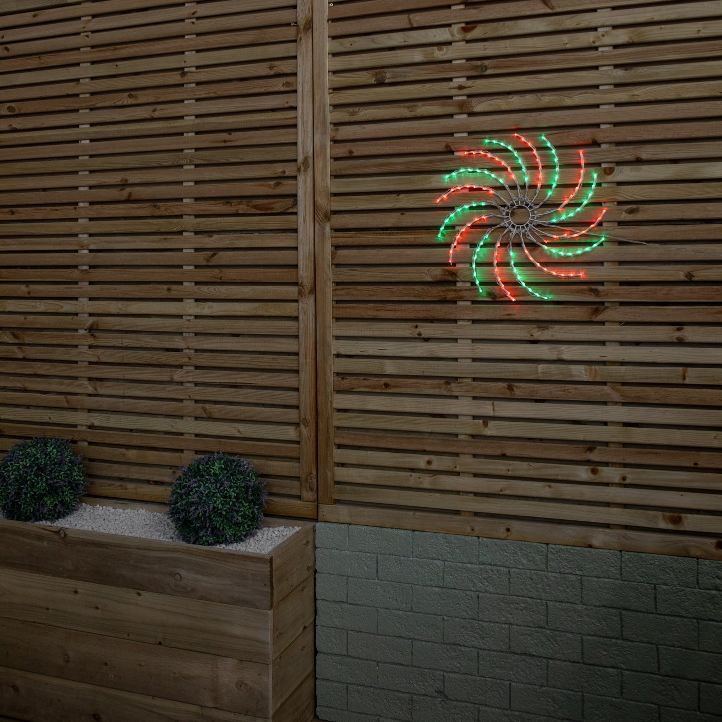 50cm Light up Christmas Spinner Decoration with 128 Red and Green LEDs