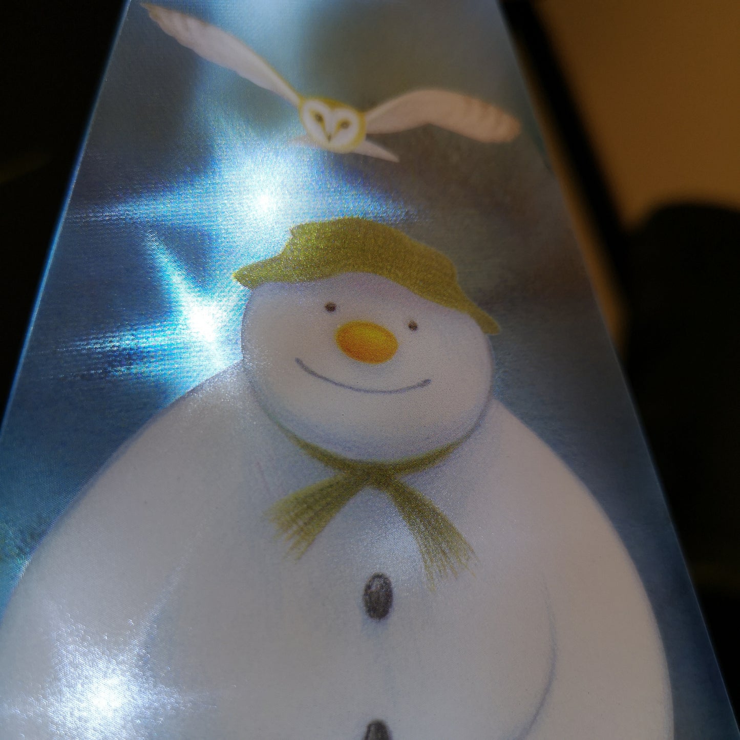 35cm Battery Operated Laser Pyramid Christmas Decoration - The Snowman and Friends