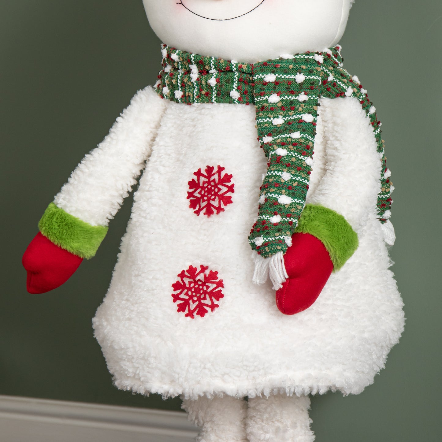 1.8m Tall Extendable Plush Snowman Decoration with Telescopic Legs