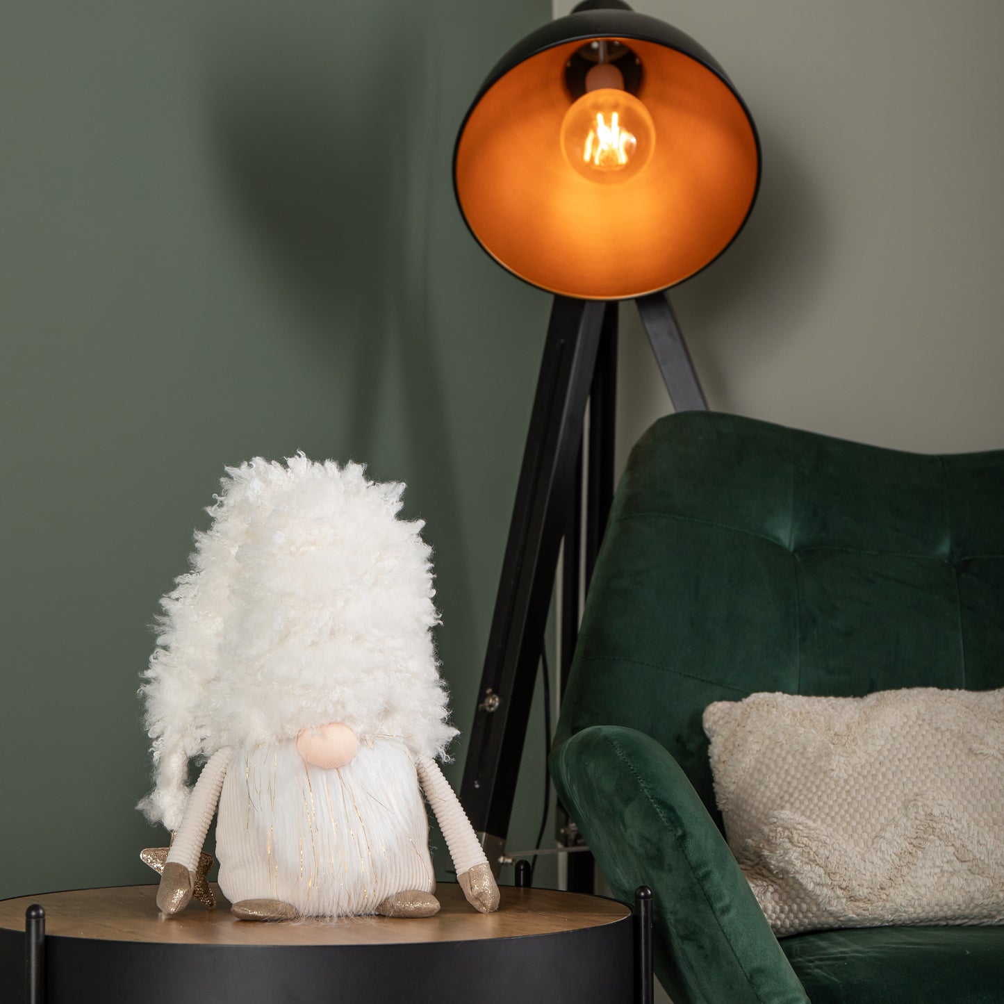 28cm White Super Soft Christmas Snow Gonk Decoration