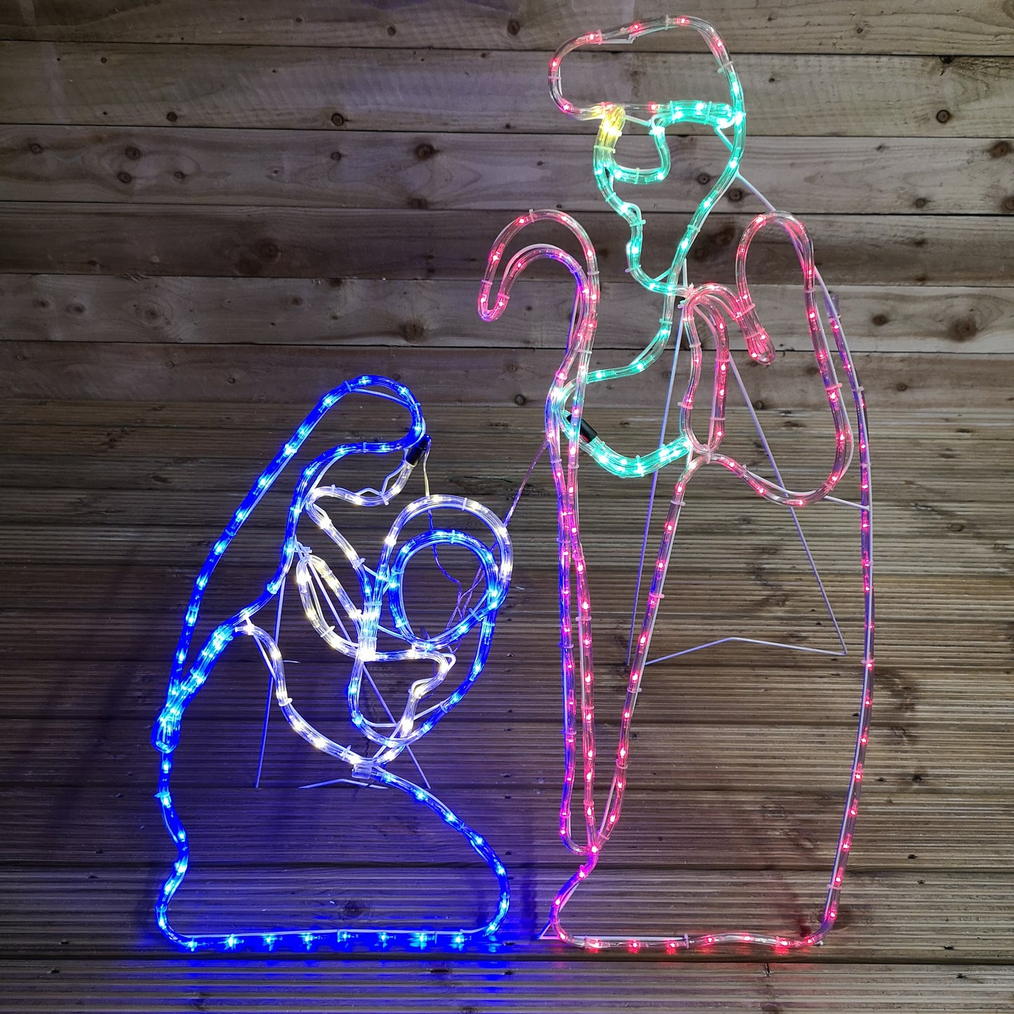 Factory Seconds: 1m Premier Nativity Scene Multicoloured LED Rope Light Silhouette Outdoor Christmas Decoration