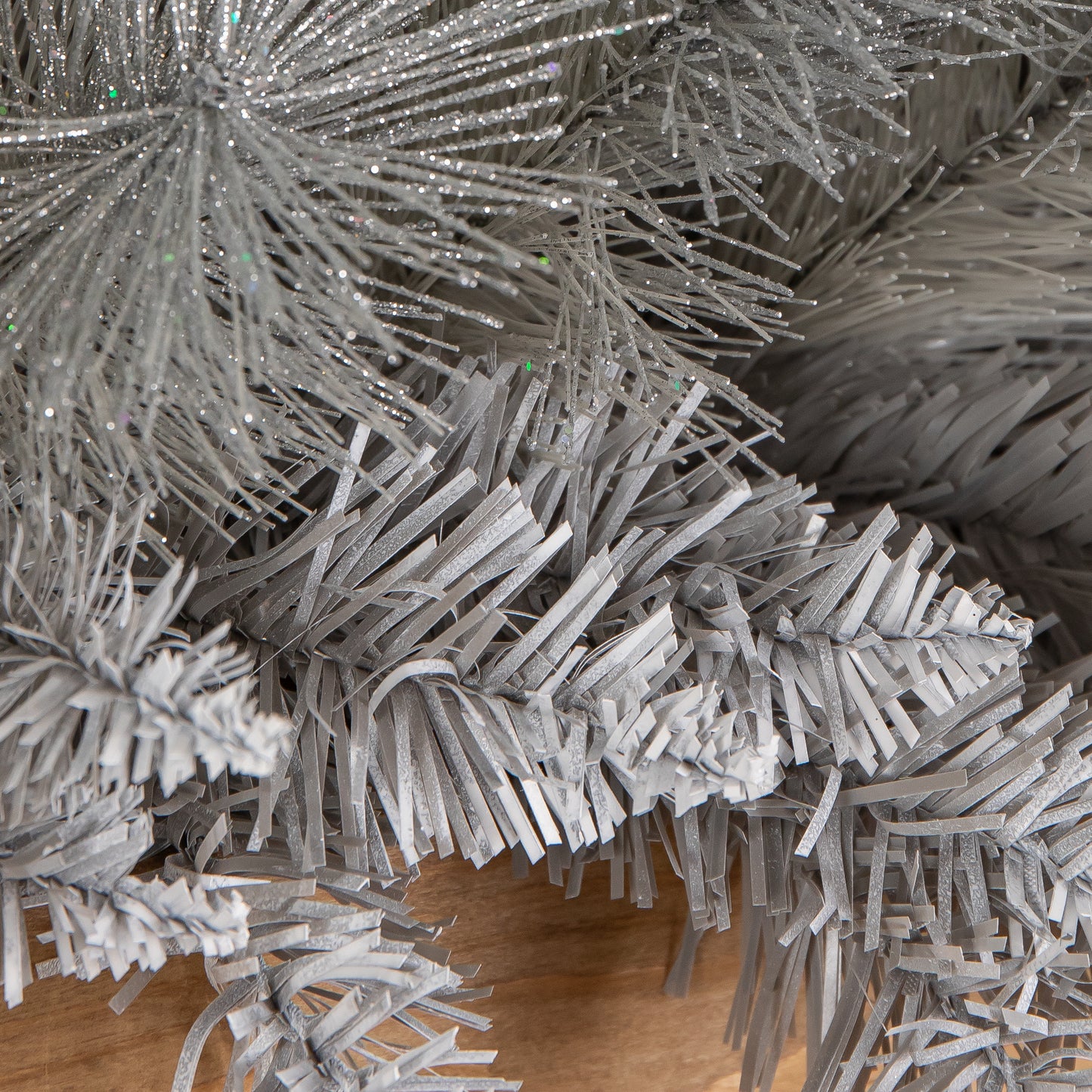 1.8m (6ft) Silver Christmas Garland with Glitter Tips