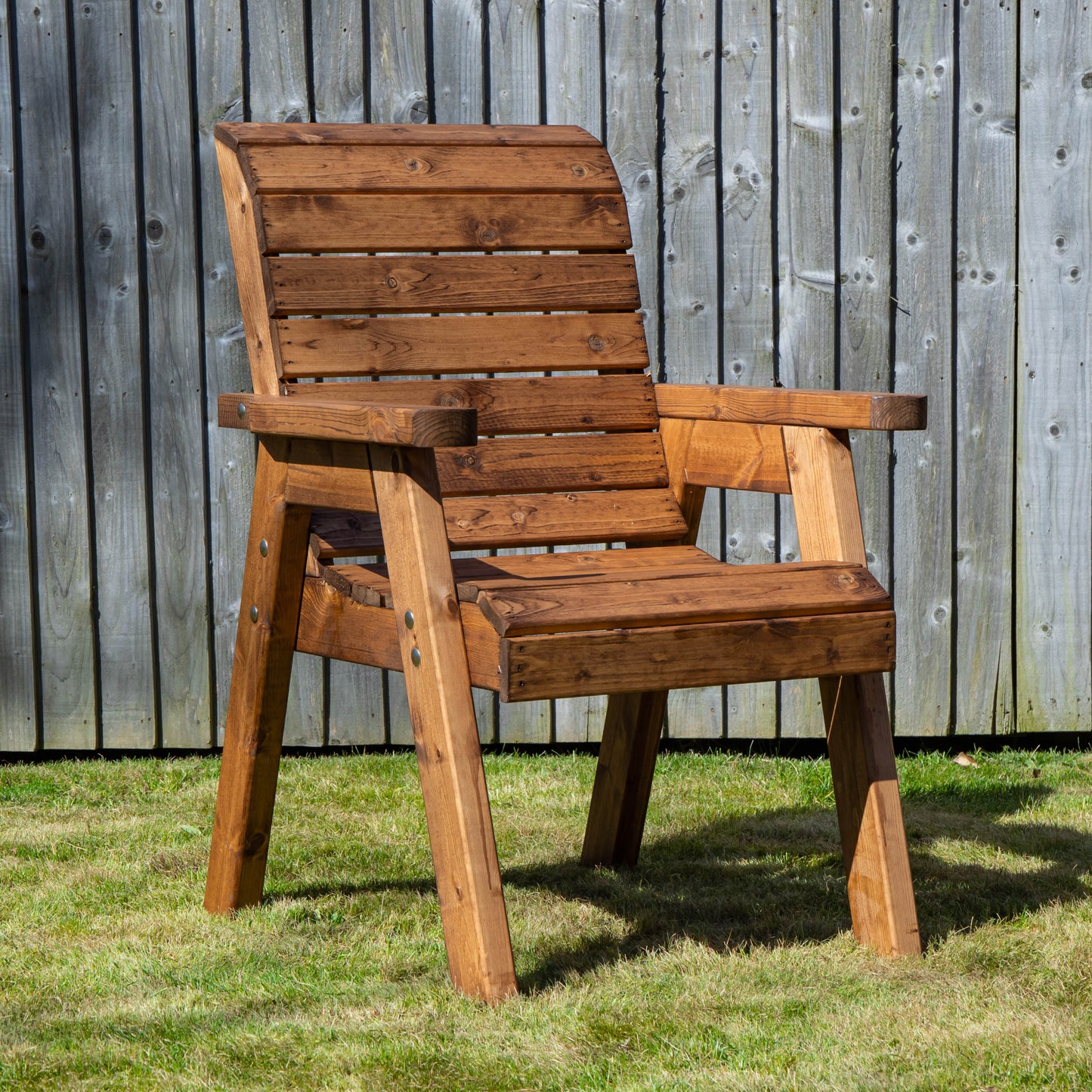 4 Seater Chunky Wooden Garden Furniture Set with Coffee Table