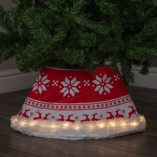 60cm USB Powered Light up Snowflake & Reindeer Christmas Tree Collar with LEDs