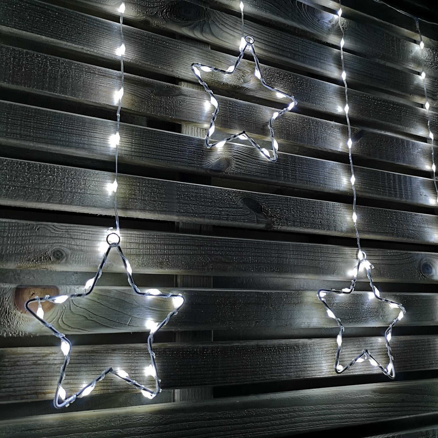 Factory Seconds: 1.2m Cool White LED Star Curtain Lights Christmas Decorations