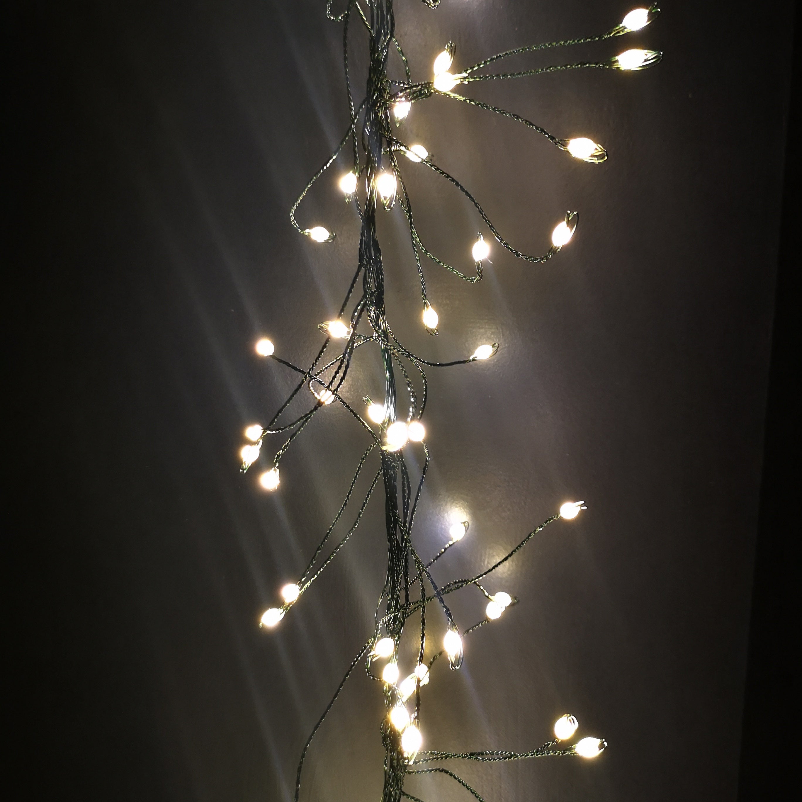 2.7m Warm White LEDs Green Garland Wire Light Christmas Decoration with Timer