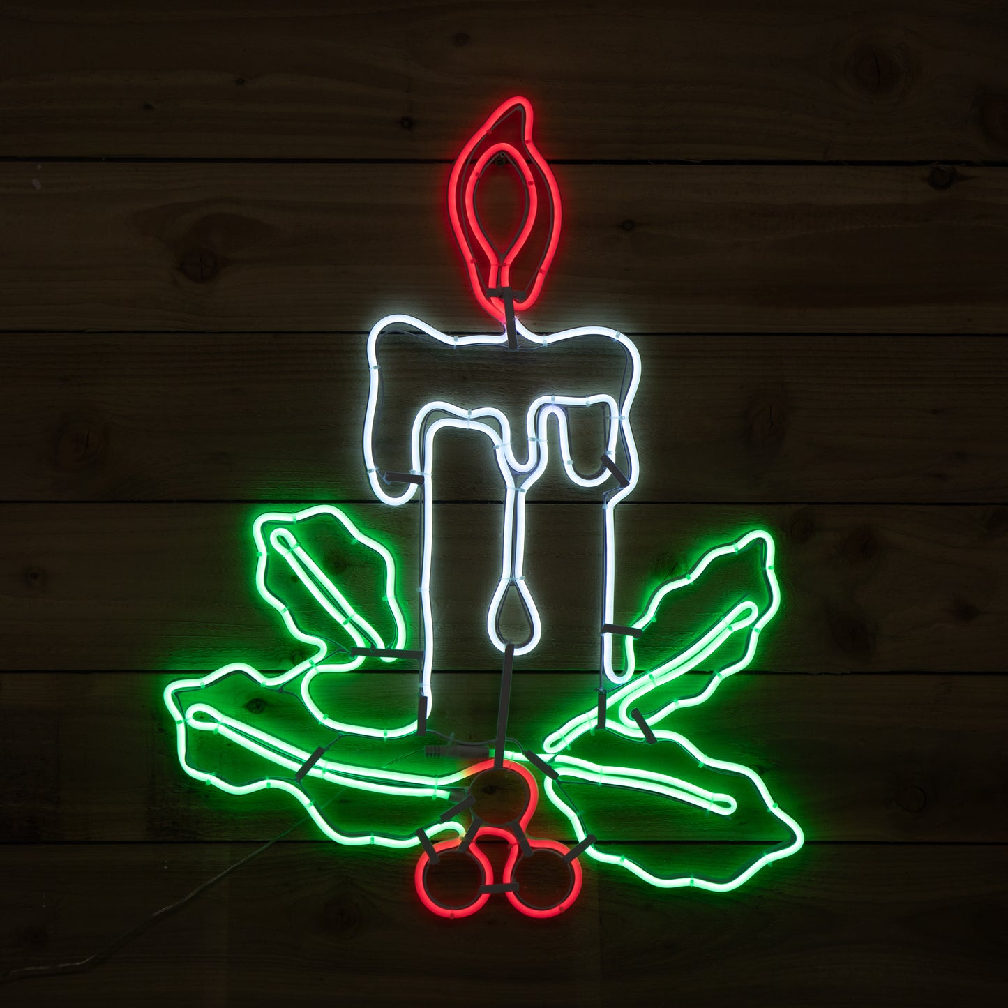 72cm Light up Neon Flex Effect Christmas Candle Decoration with Multi-Coloured LEDs